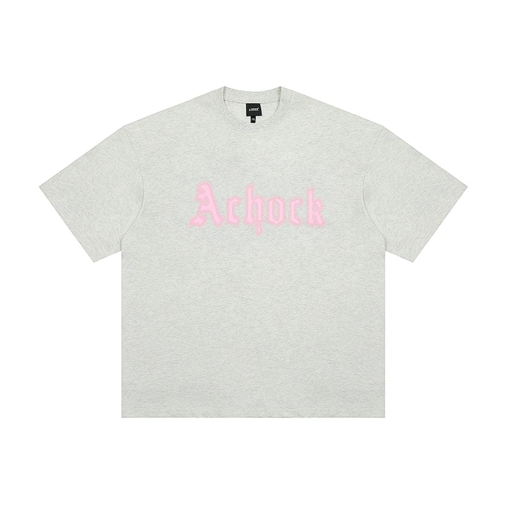 Achock Fuzzy Print Tee - Grey