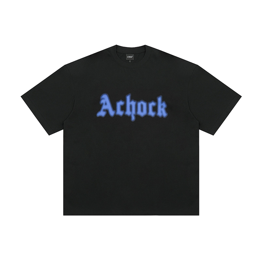 Achock Fuzzy Print Tee - Black