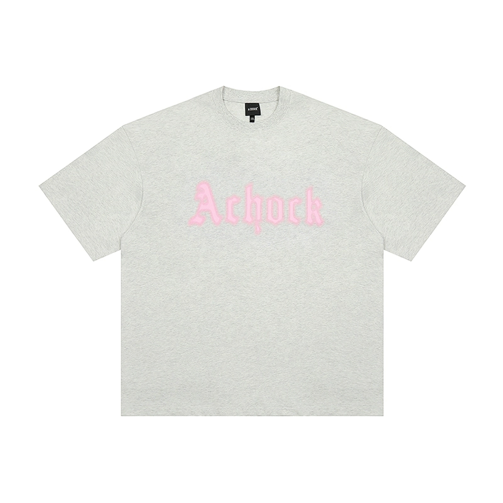 Achock Fuzzy Print Tee - Grey