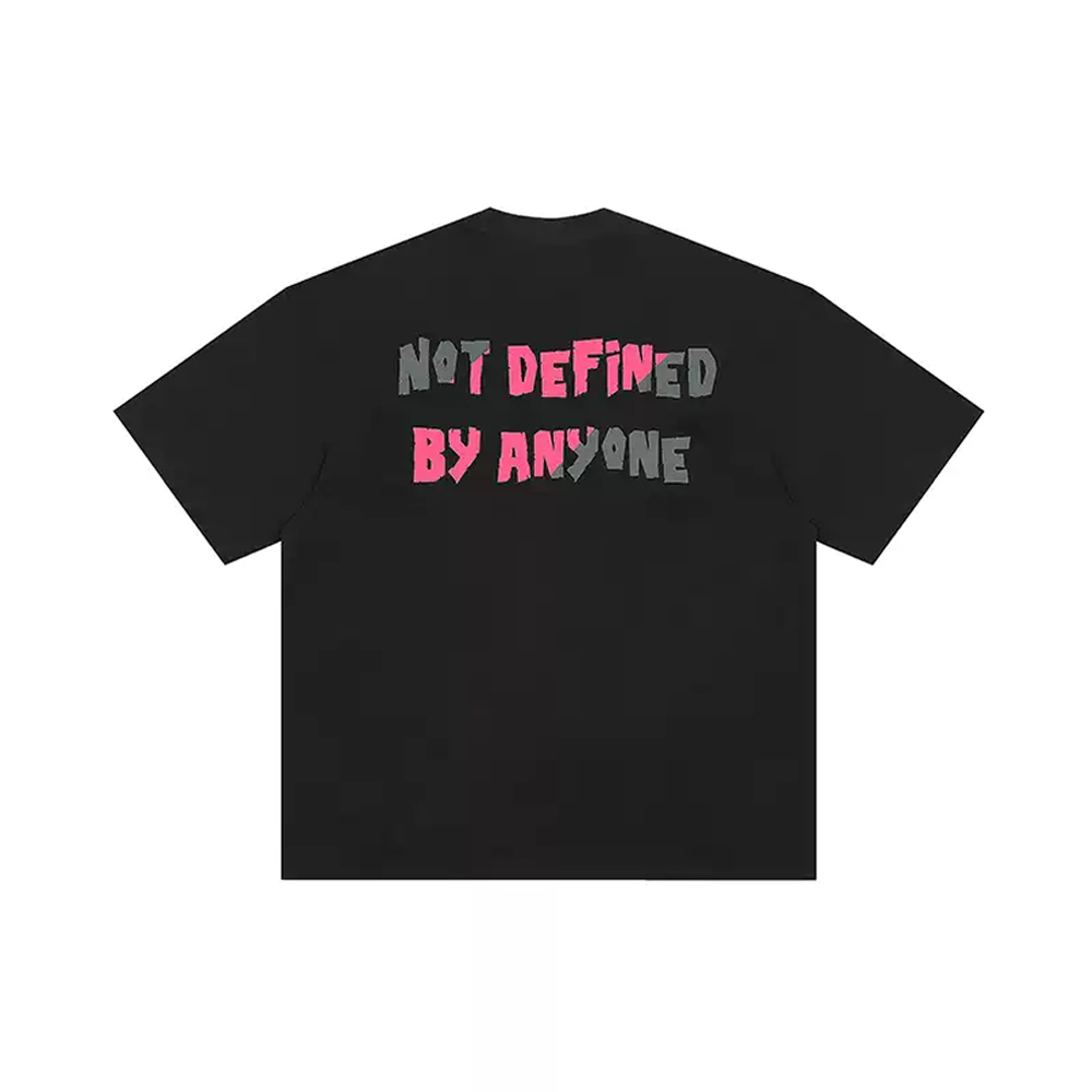 Achock Slogan Contrast Tee - Black