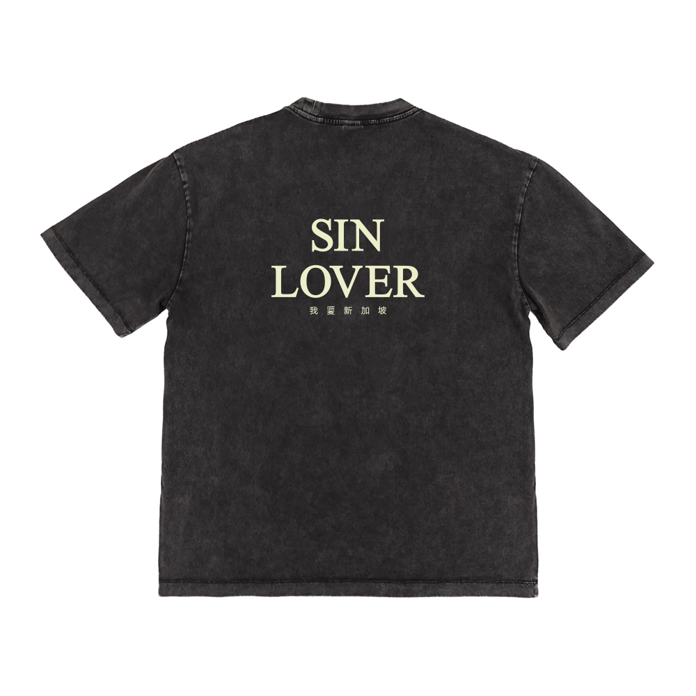 Wellbred Club "SIN Lover" Tee - Washed Black