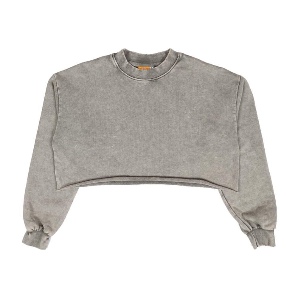 WB Everyday Wm Wsh L/S Crop Top - Grey
