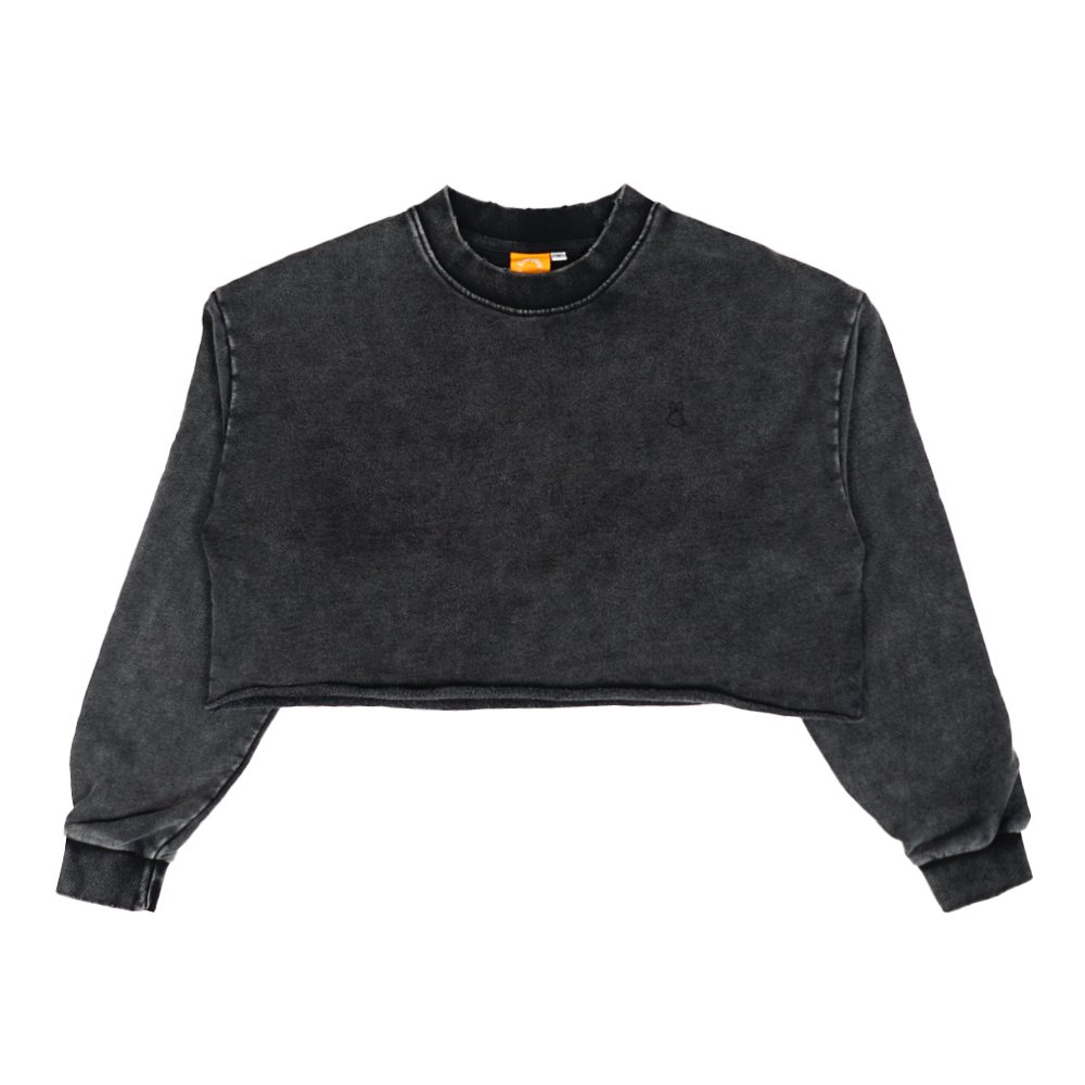 WB Everyday Wm Wsh L/S Crop Top - Black