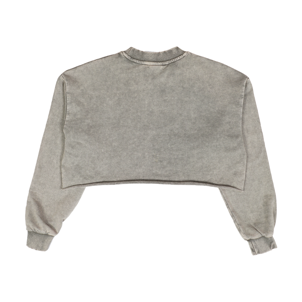 WB Everyday Wm Wsh L/S Crop Top - Grey
