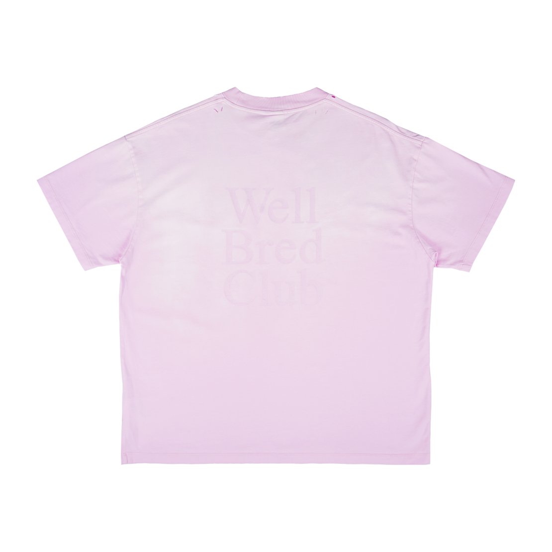 Wellbred Club "Font" Distressed Wsh Tee - Pink