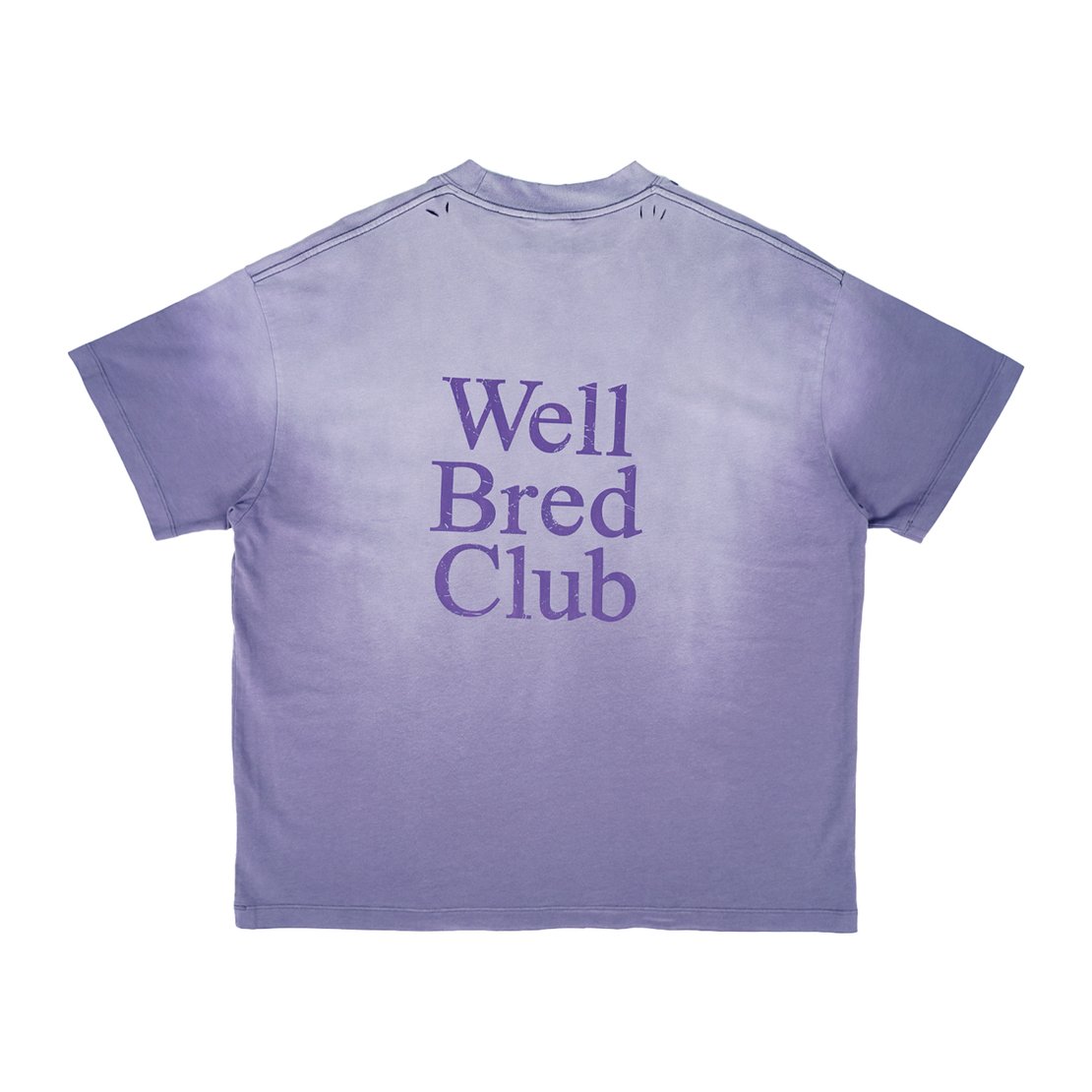 Wellbred Club "Font" Distressed Wsh Tee - Purple