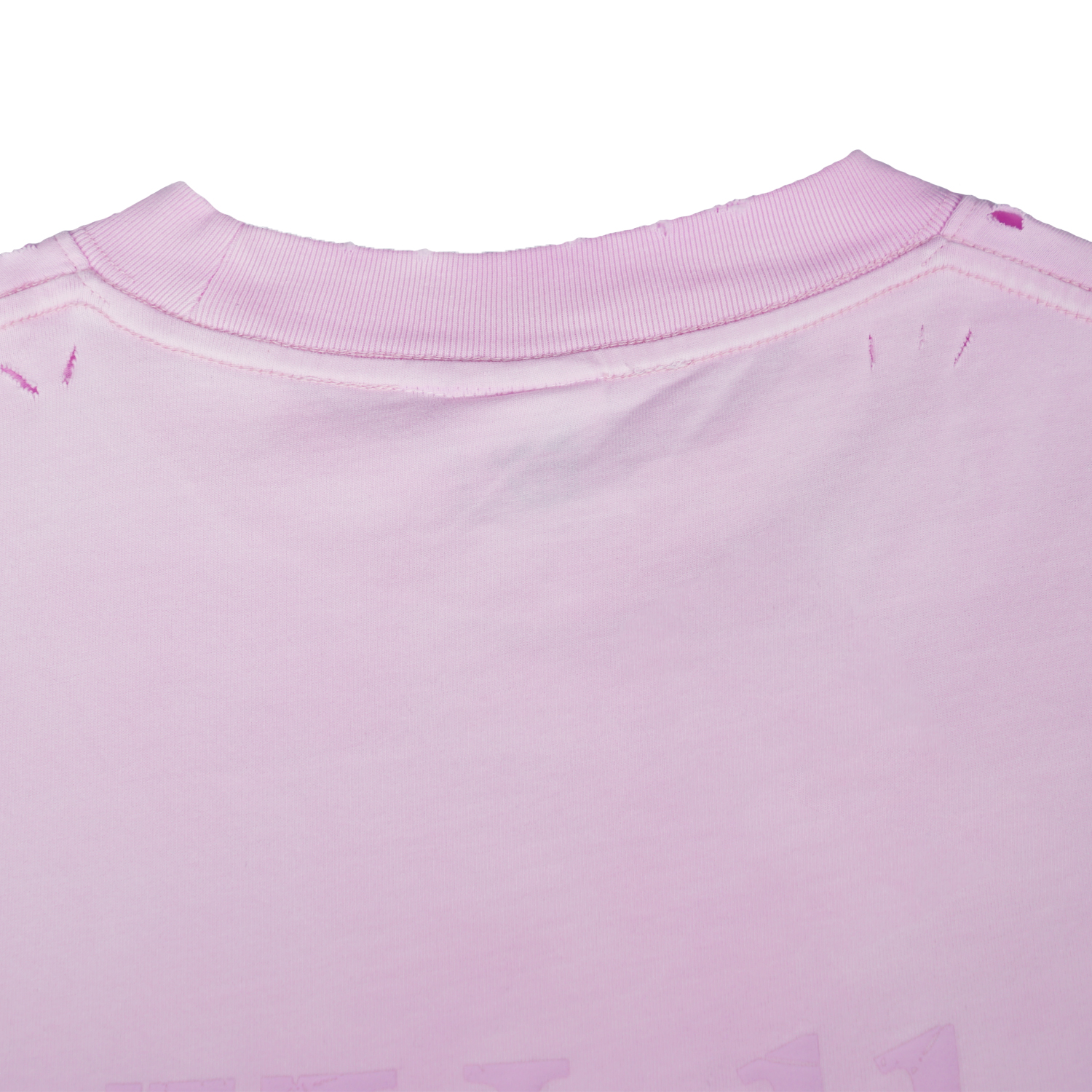 Wellbred Club "Font" Distressed Wsh Tee - Pink