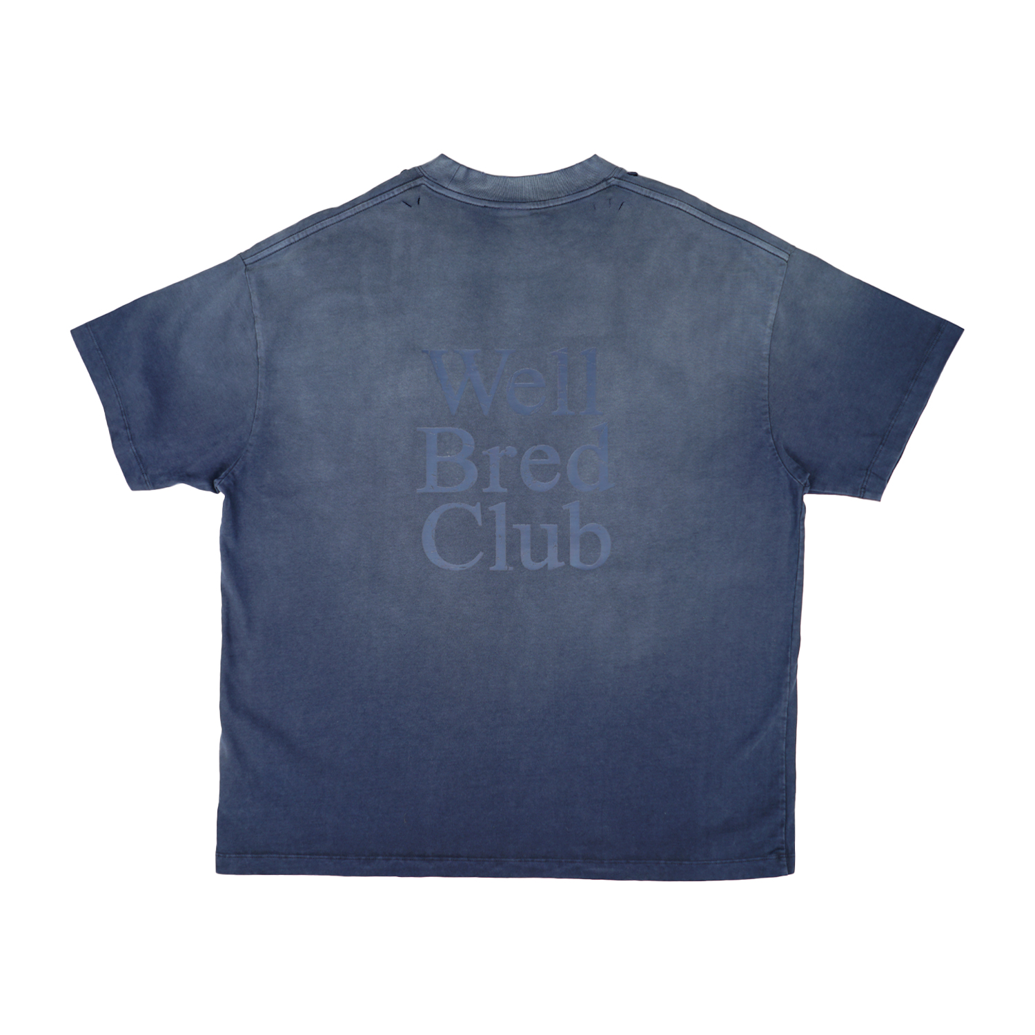 Wellbred Club "Font" Distressed Wsh Tee - Navy