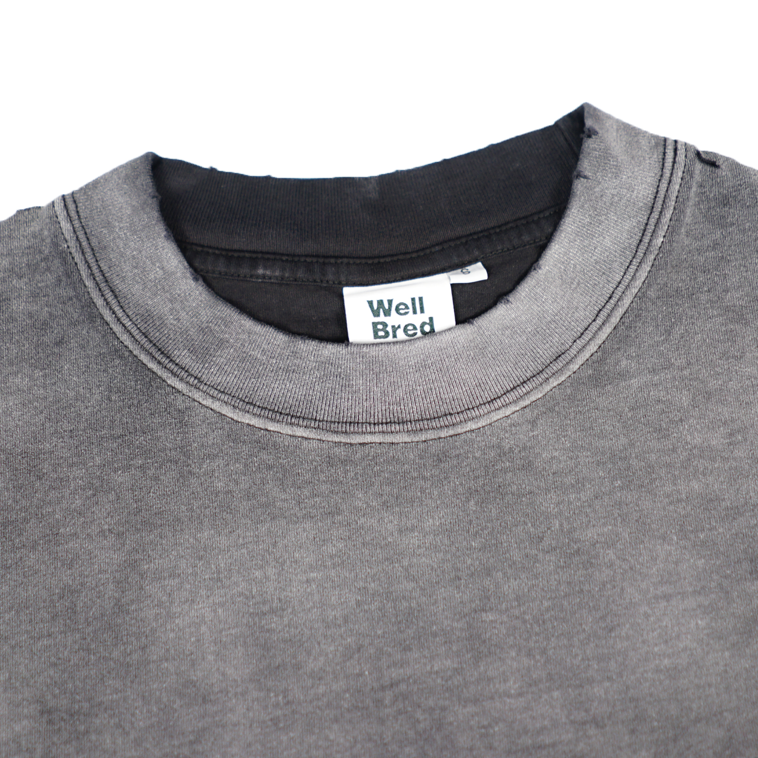 Wellbred Club "Font" Distressed Wsh Tee - Black