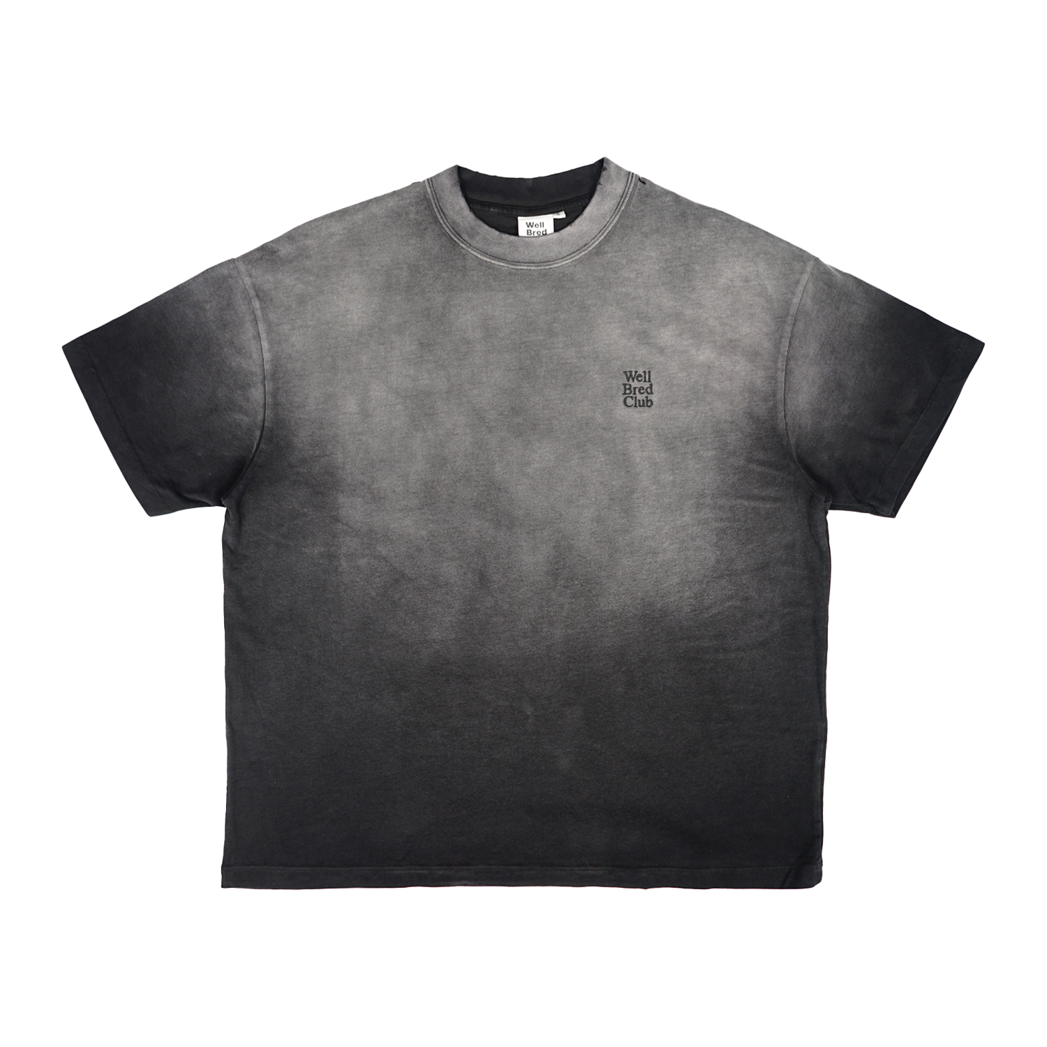 Wellbred Club "Font" Distressed Wsh Tee - Black