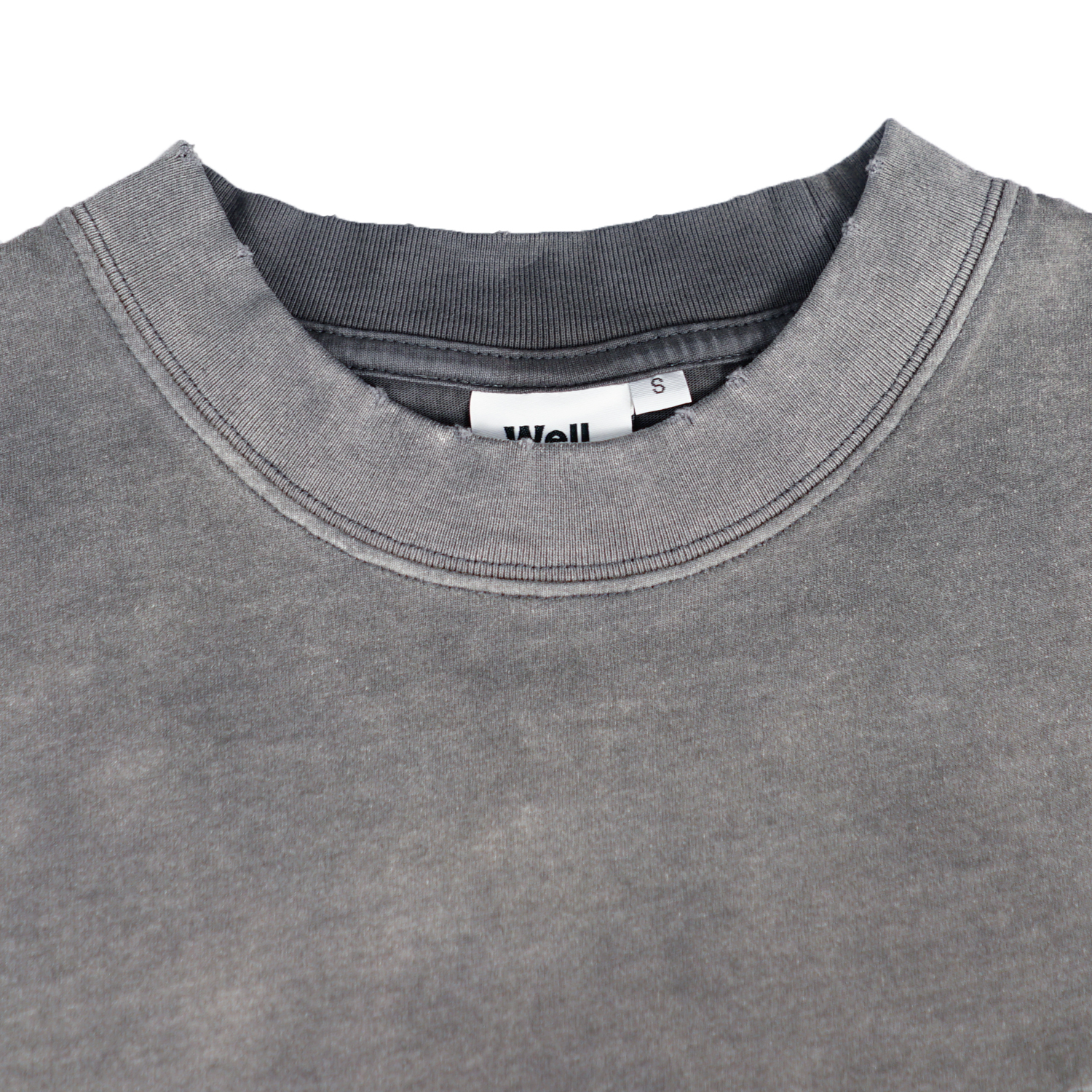 Wellbred Club "Font" Distressed Wsh Tee - Grey