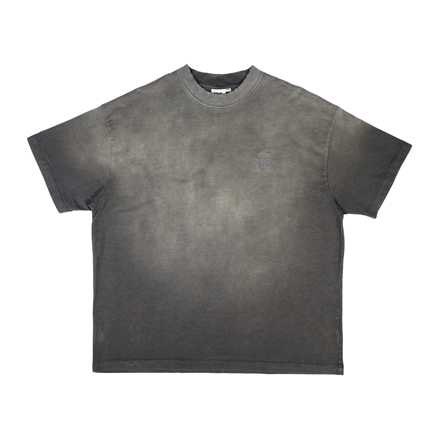 Wellbred Club "Font" Distressed Wsh Tee - Grey