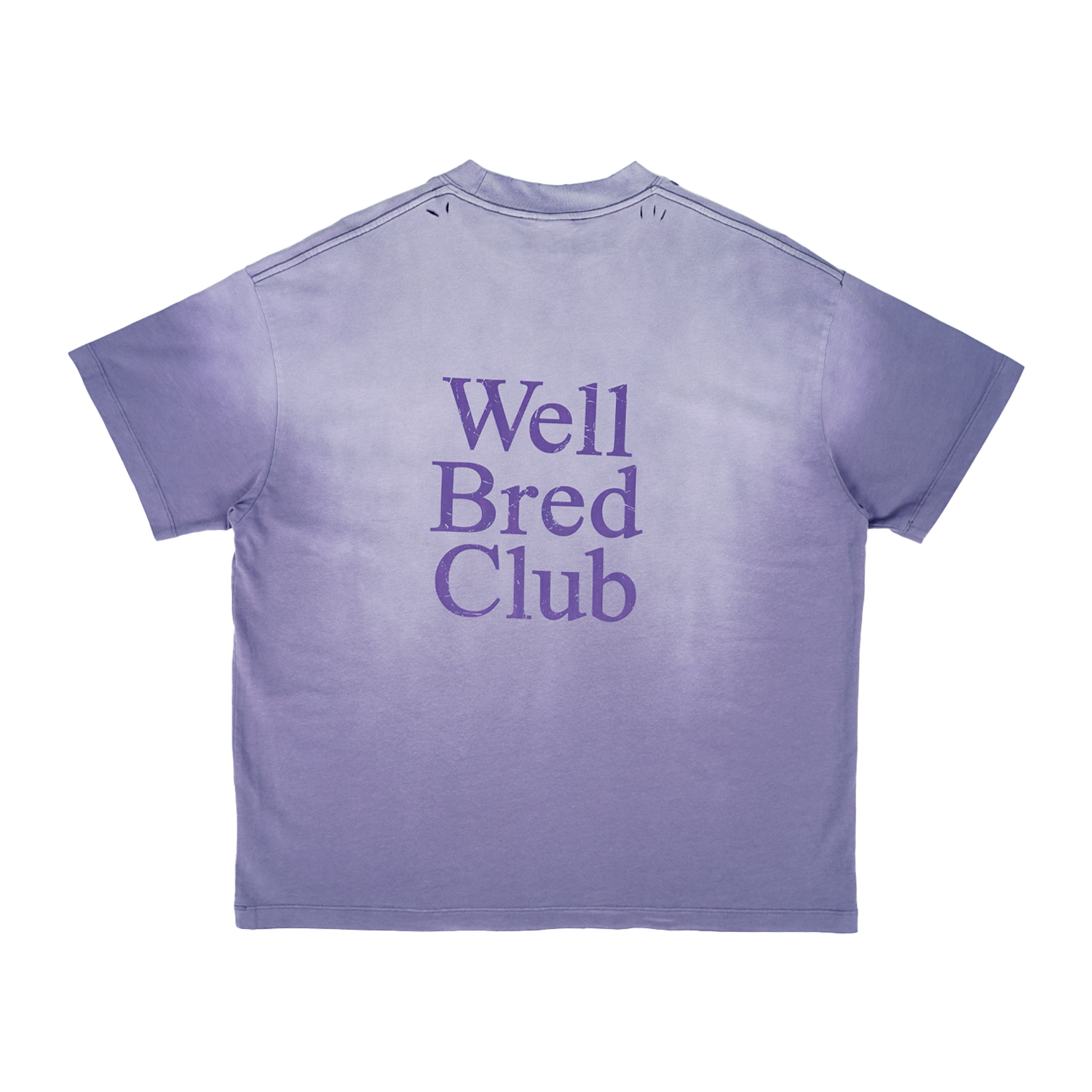 Wellbred Club "Font" Distressed Wsh Tee - Purple