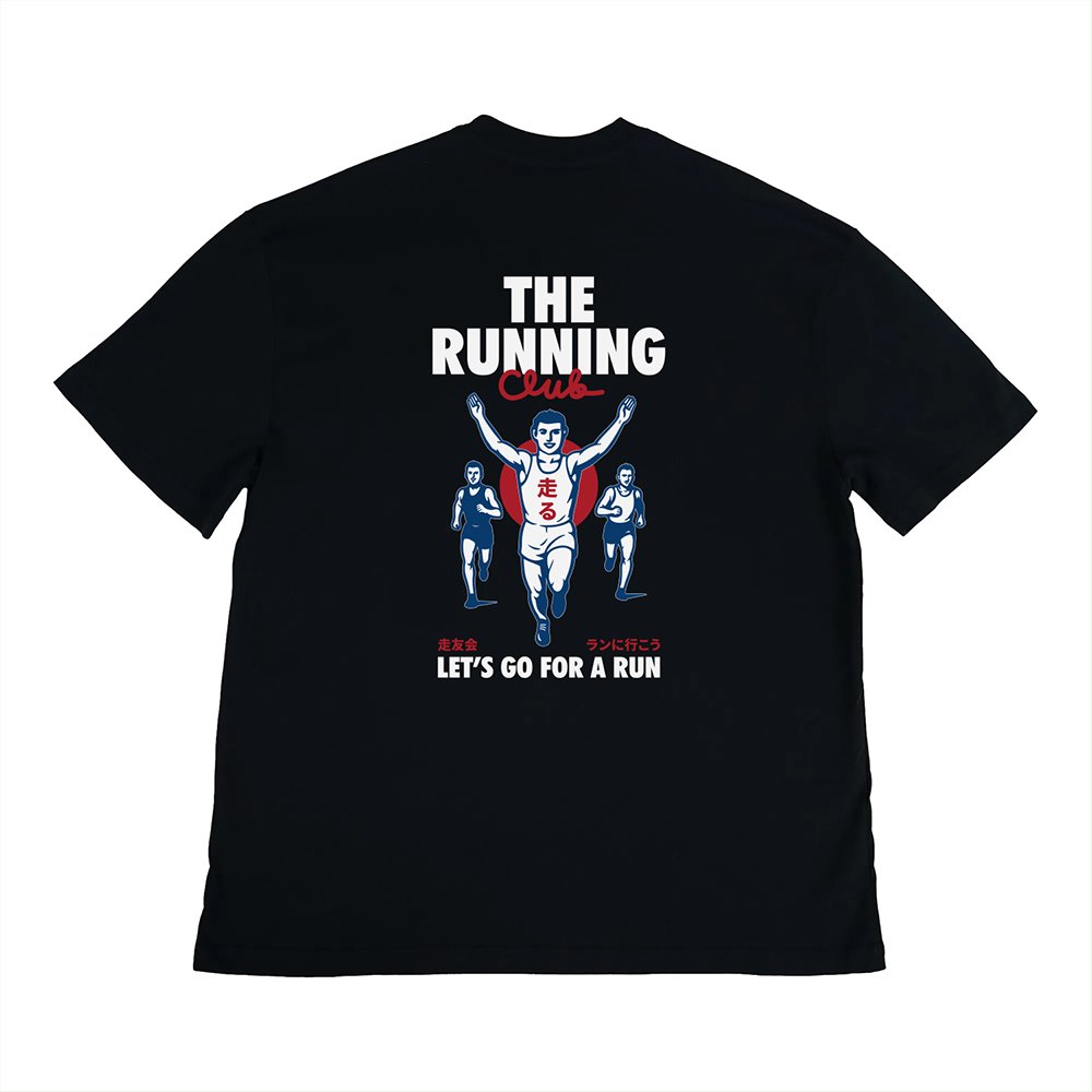 Happynauts The Running Club Tee - Black