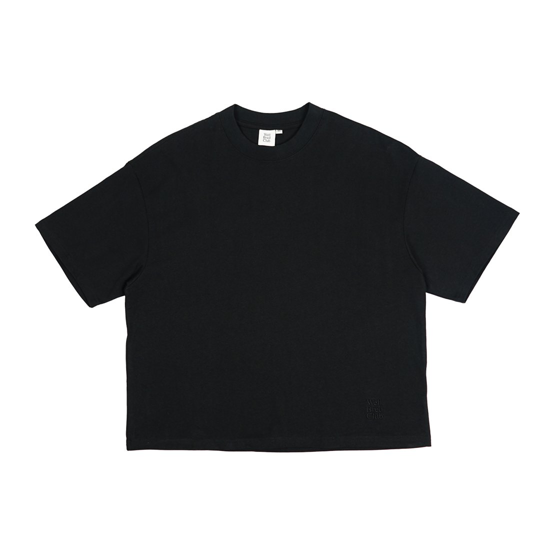 Wellbred Club Boxy Cropped Tee - Black