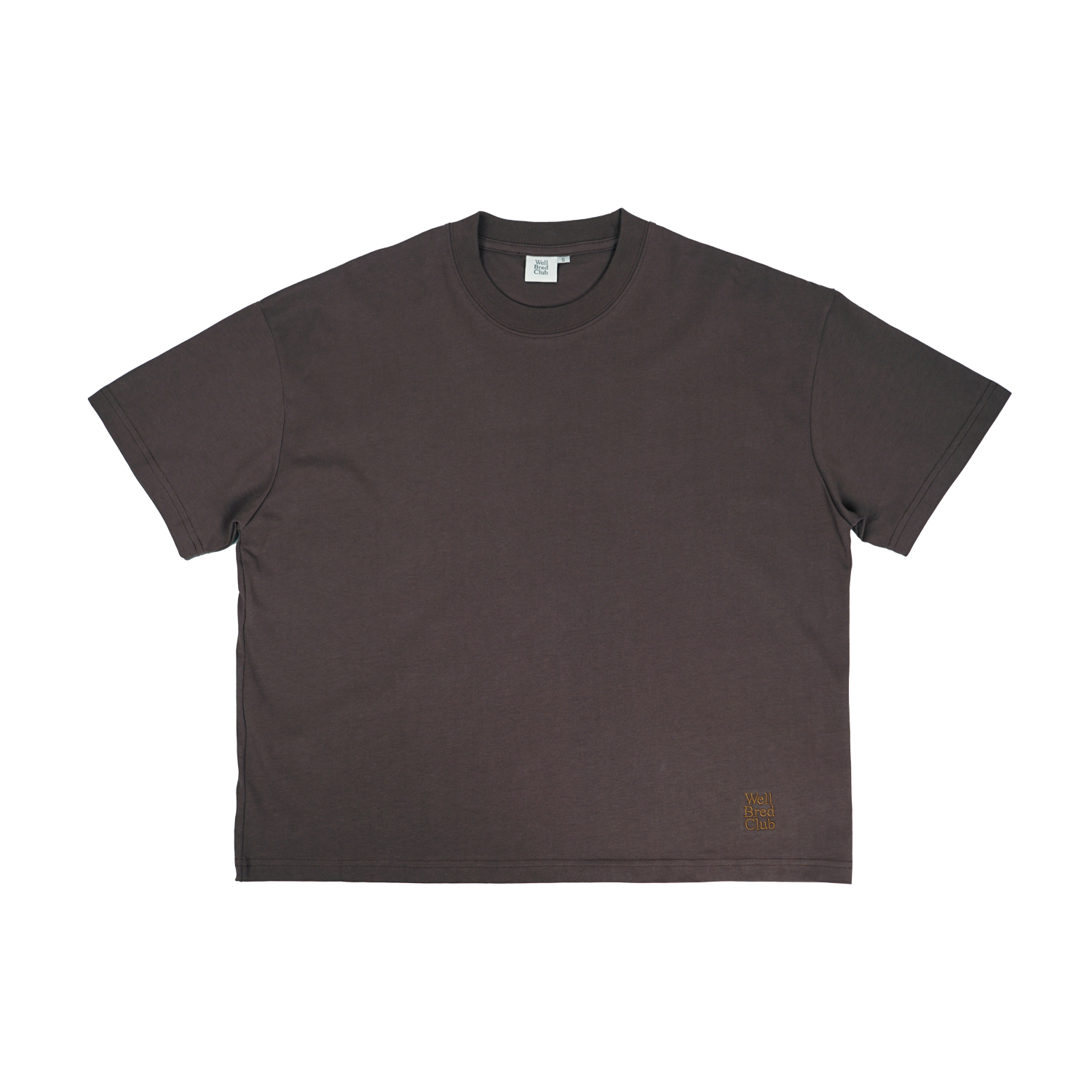 Wellbred Club Boxy Cropped Tee - Coffee