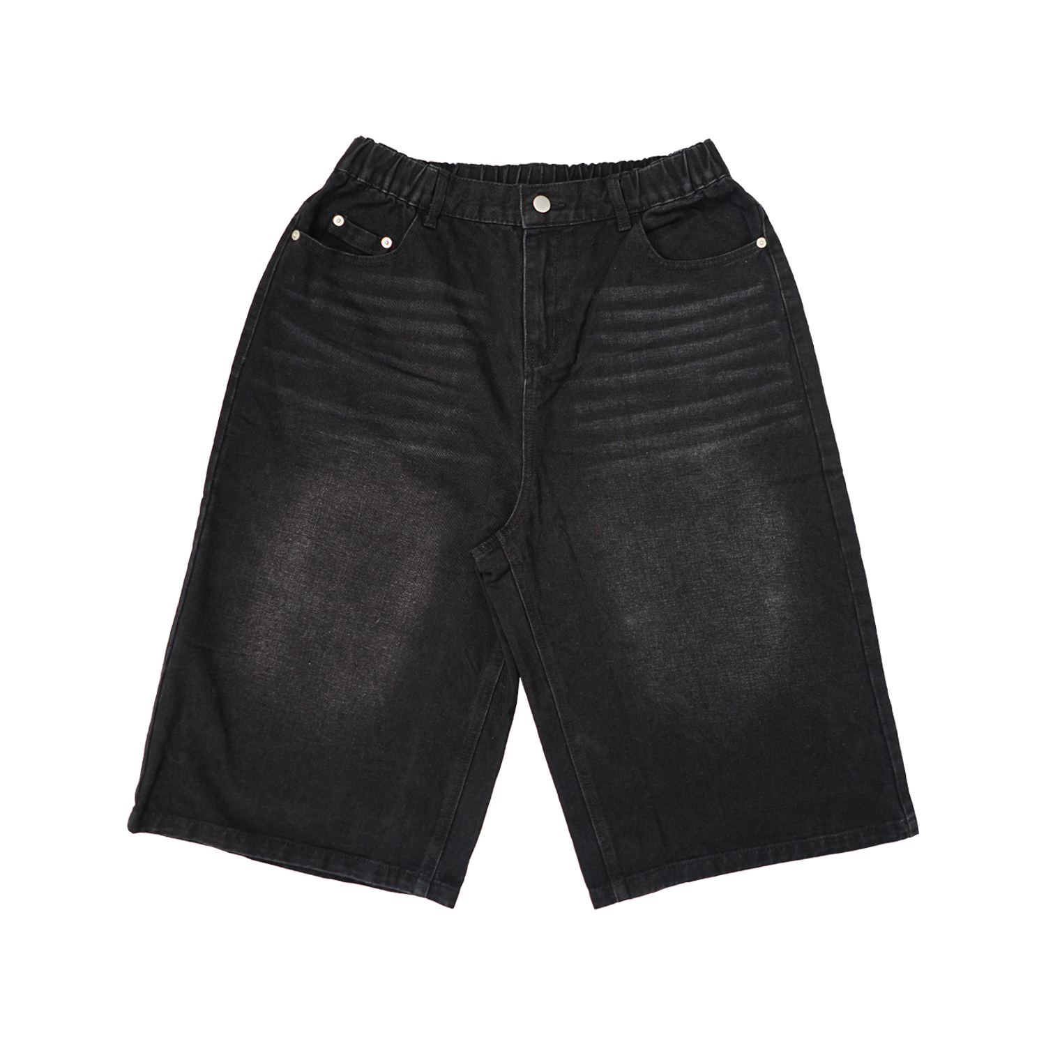 Wellbred Club Washed Jorts - Black Denim