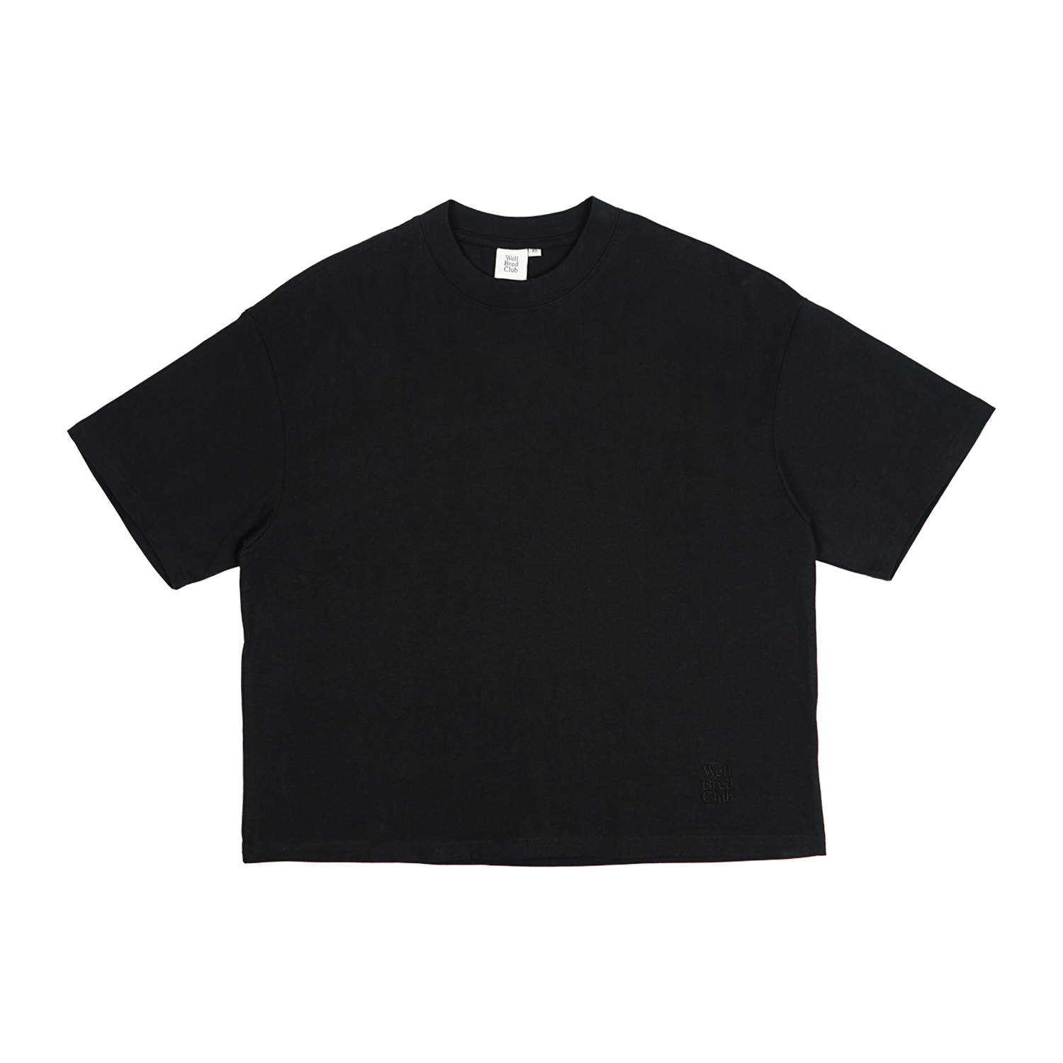 Wellbred Club Boxy Cropped Tee - Black