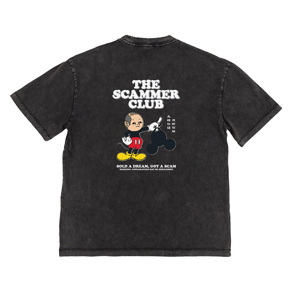 Happynauts The Scammer Club Tee - Washed Black