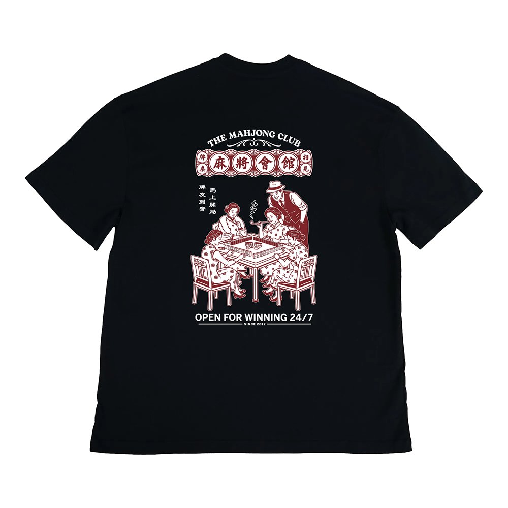 Happynauts The Mahjong Club 3 Tee - Black