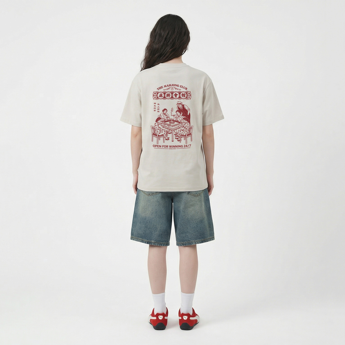 Happynauts The Mahjong Club 3 Tee - Beige