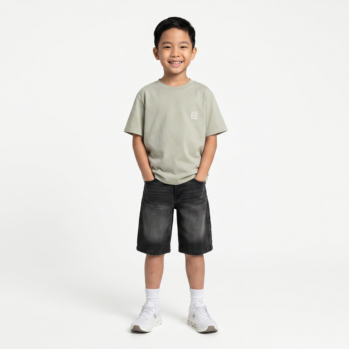 WellBred Club Kids Font Tee - Sage