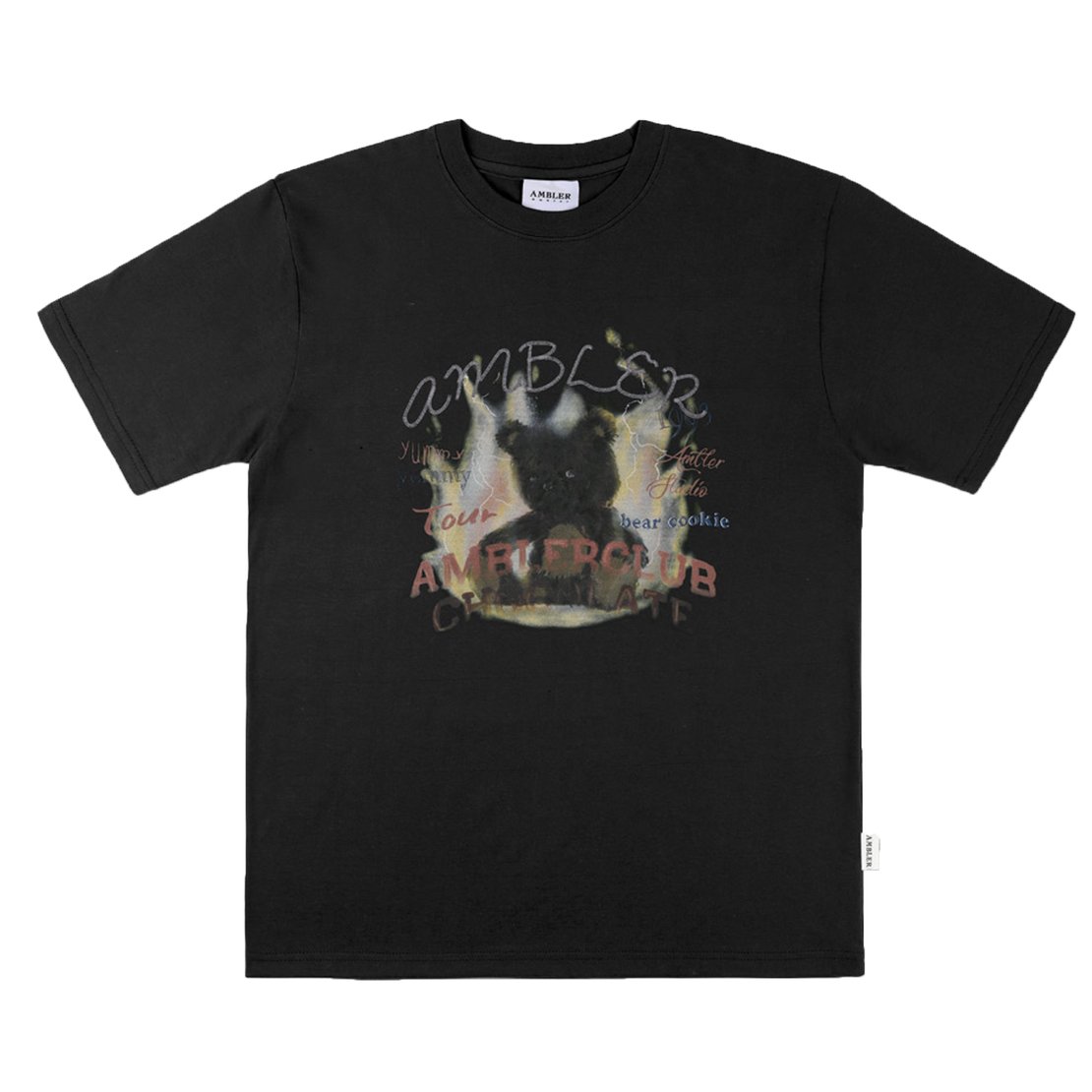 Ambler Bear In Flames Tee - Black