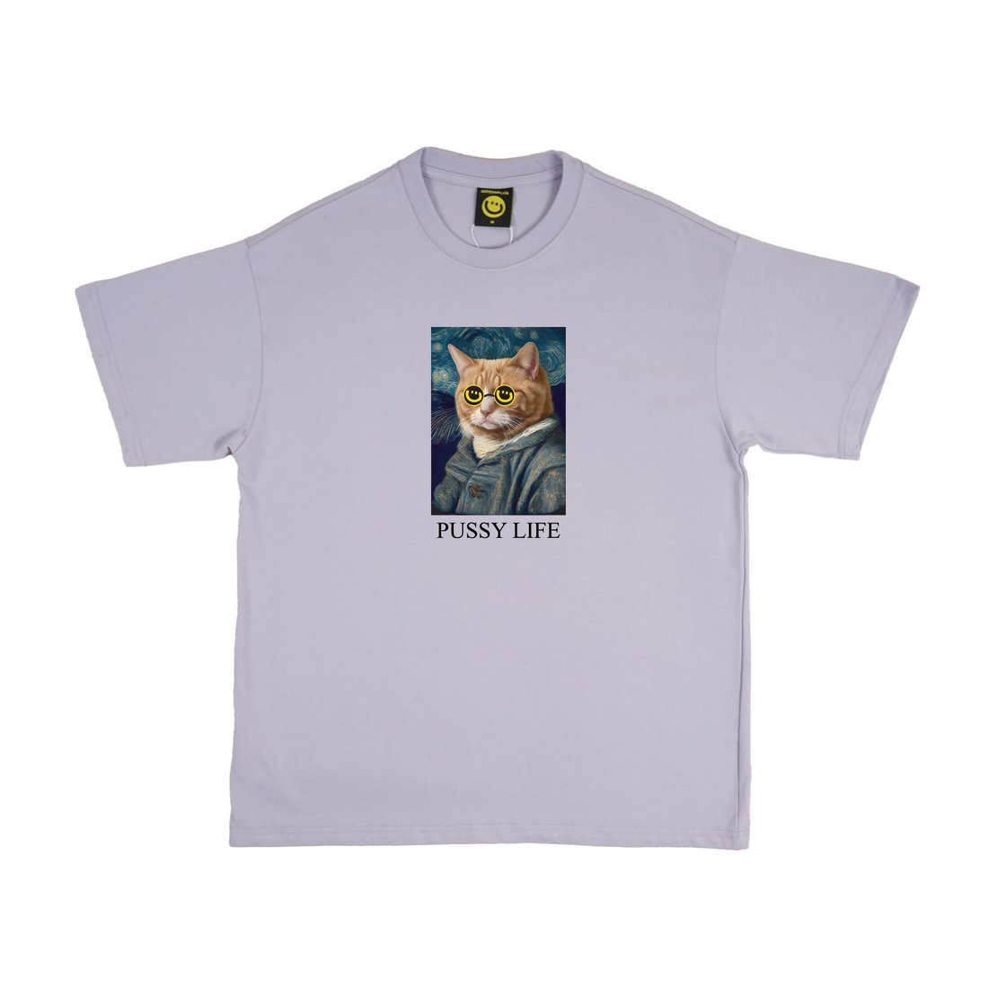 Happynauts Cat Gogh Tee - Lilac