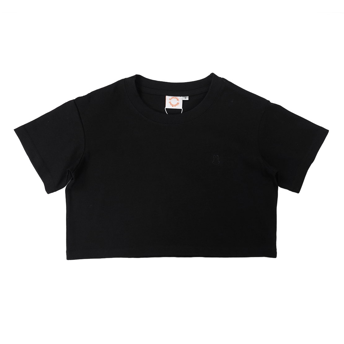 Wb Everyday Wm Rabbit Emb Crop Tee - Black