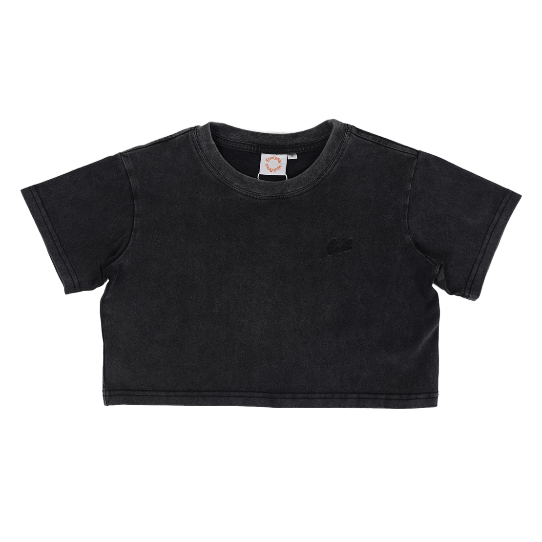 Wb Everyday Wm Wb Emb Washed Crop Tee - Black