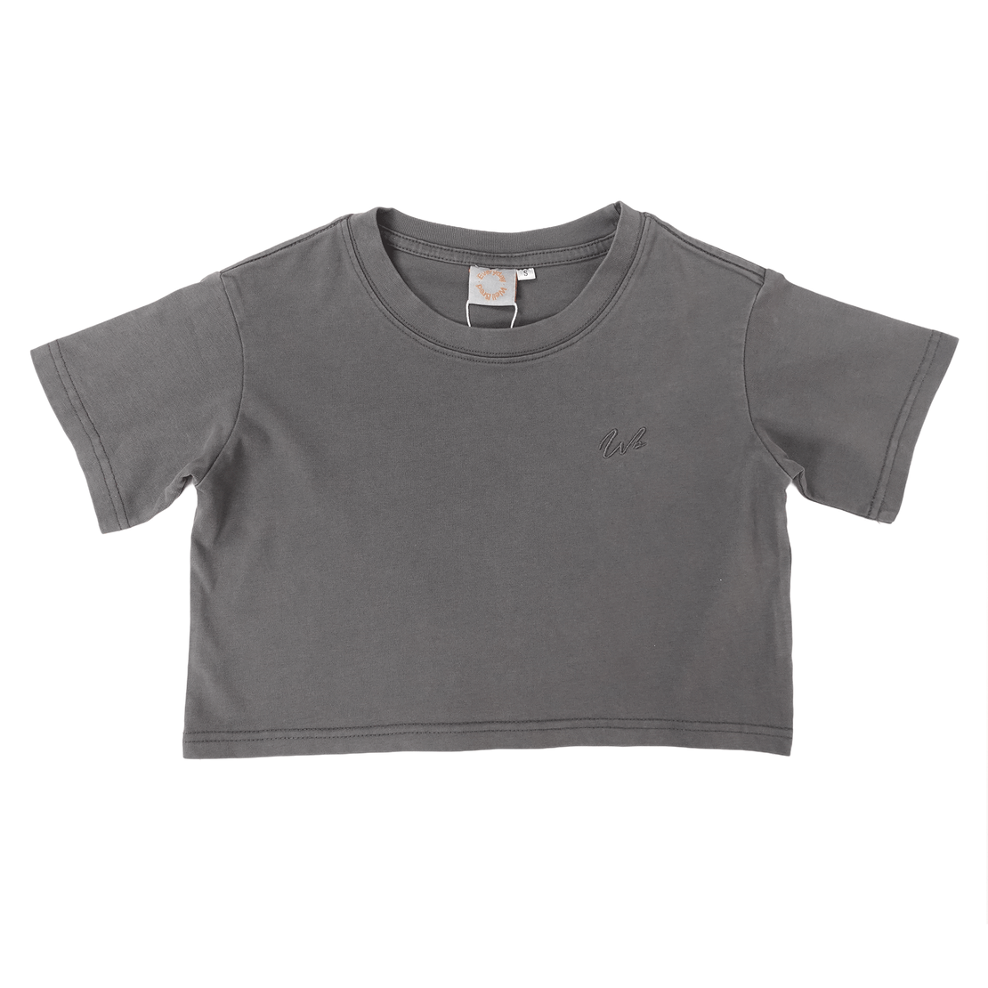 Wb Everyday Wm Wb Emb Washed Crop Tee - Charcoal
