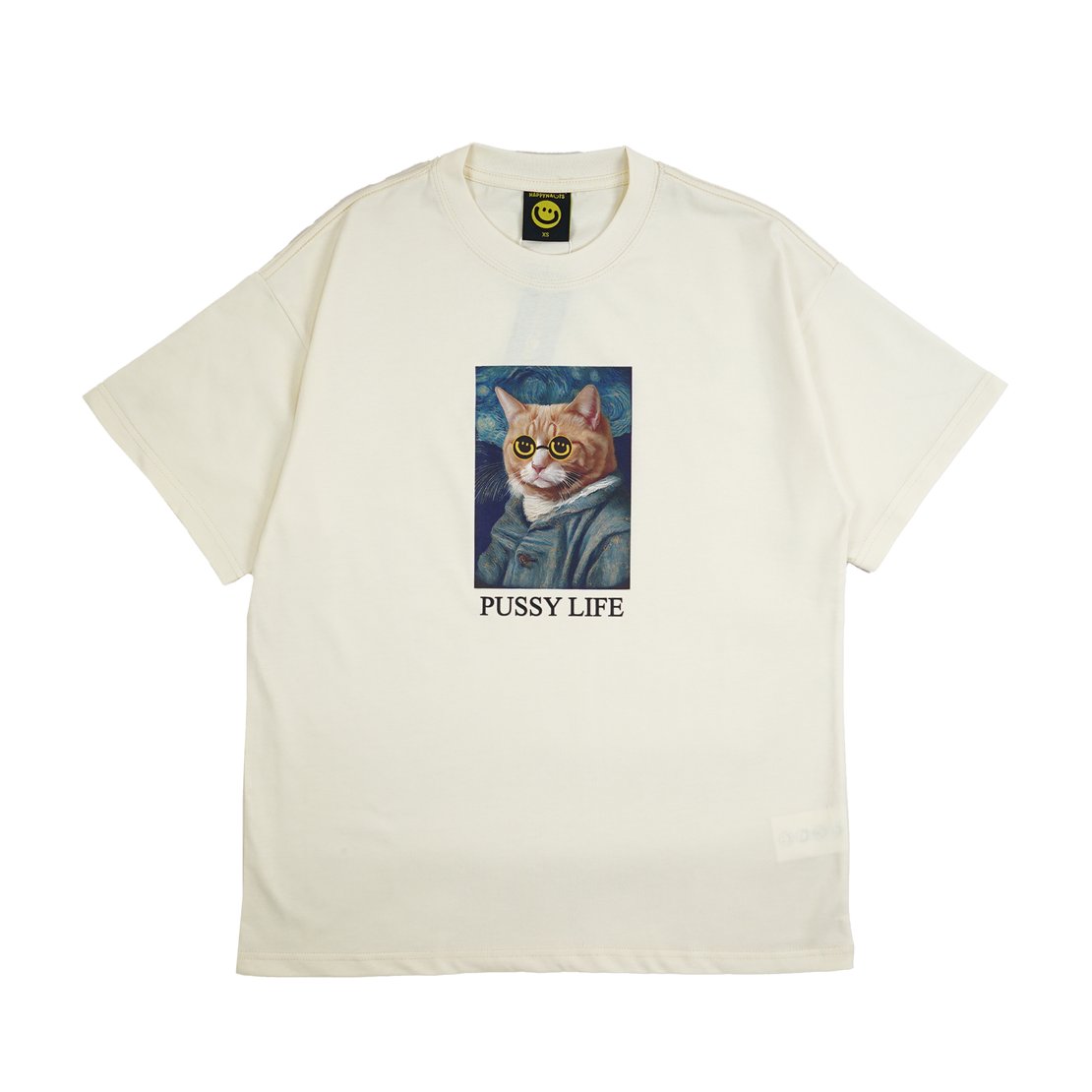 Happynauts Cat Gogh Tee - Cream