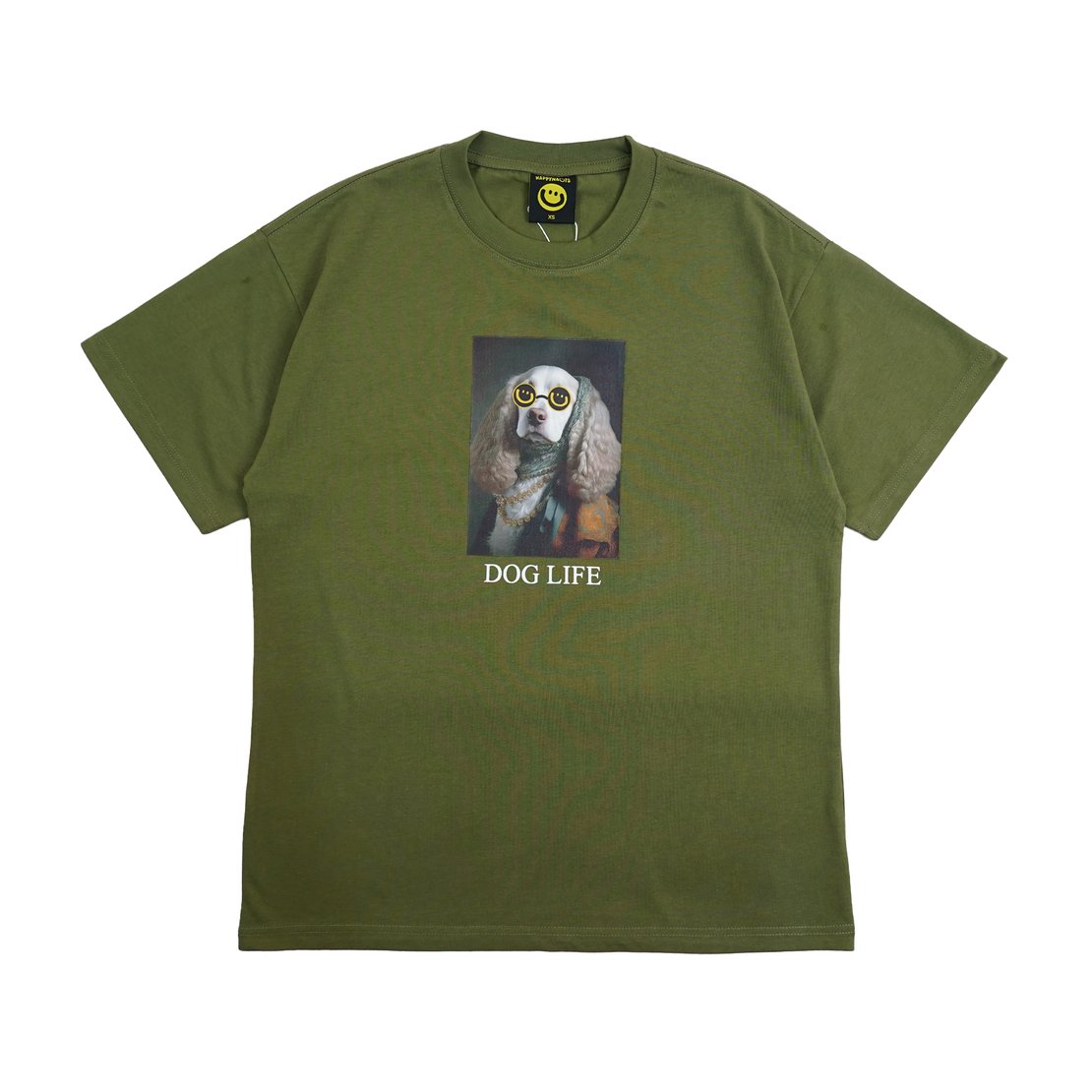 Happynauts Dog Necklace Tee - Olive