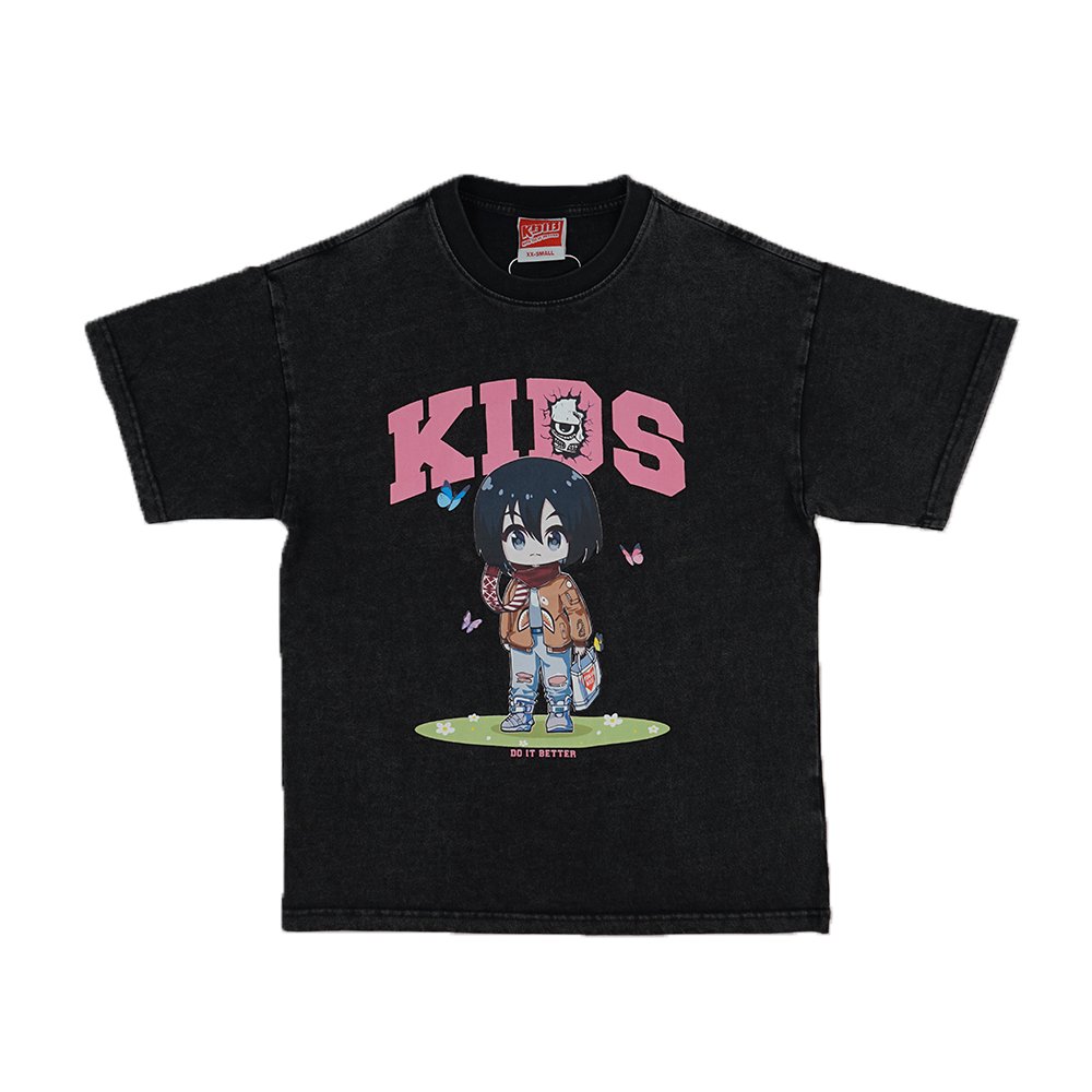 Kdib Chibi Mikasa Washed Tee - Black