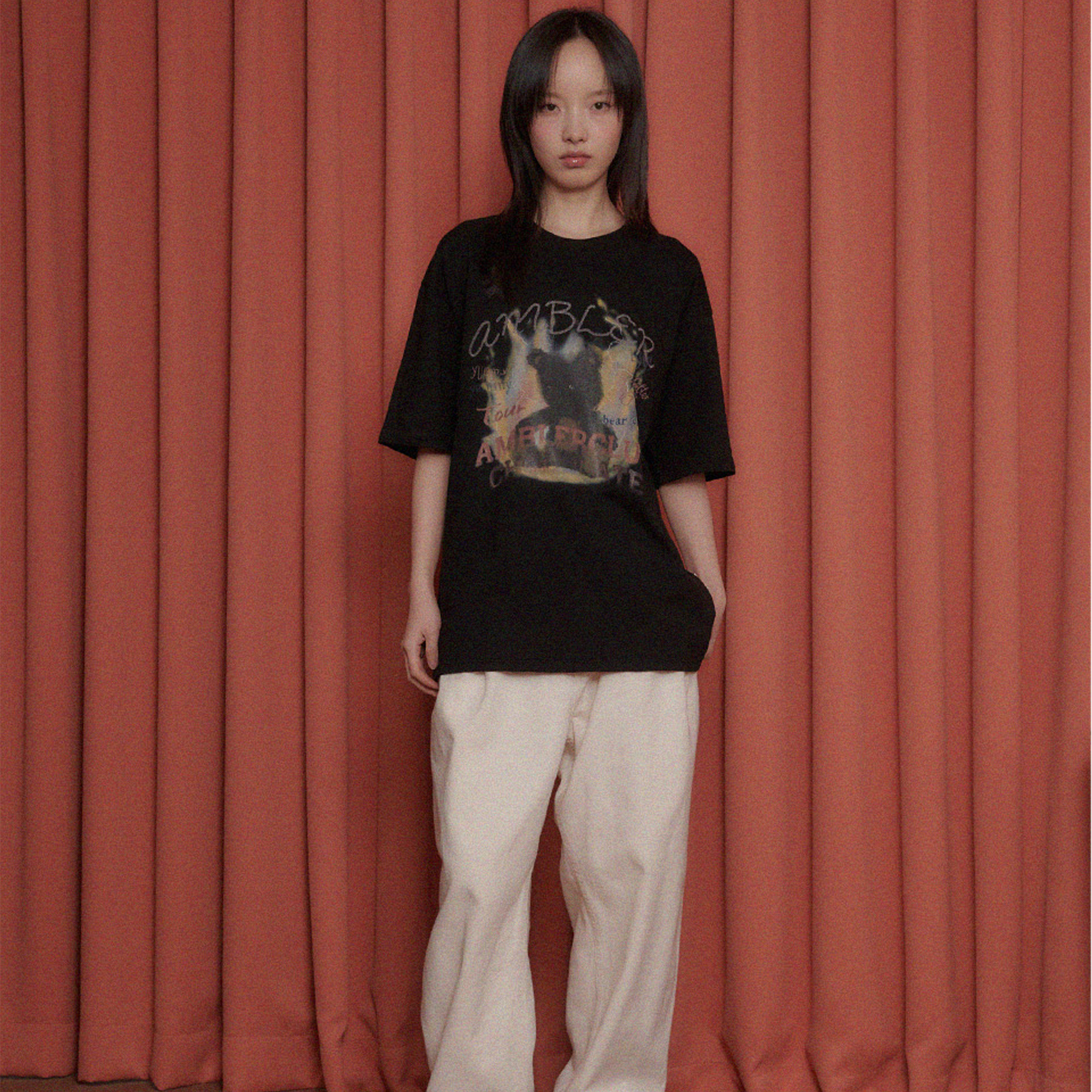 Ambler Bear In Flames Tee - Black