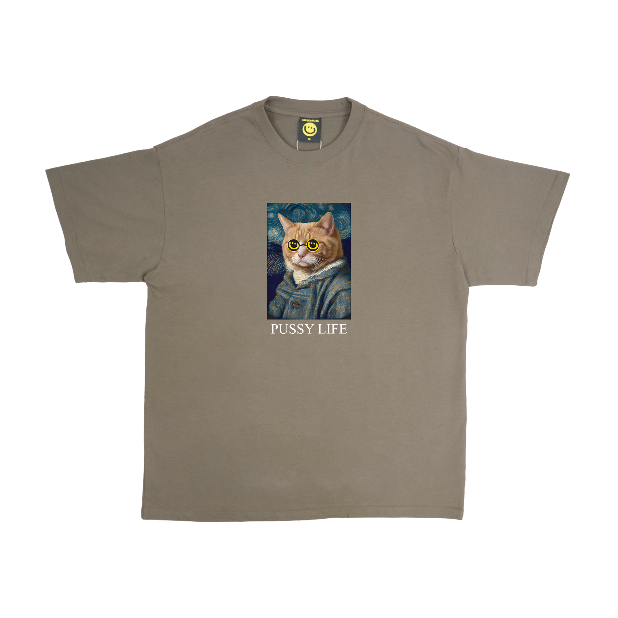 Happynauts Cat Gogh Tee - Brown