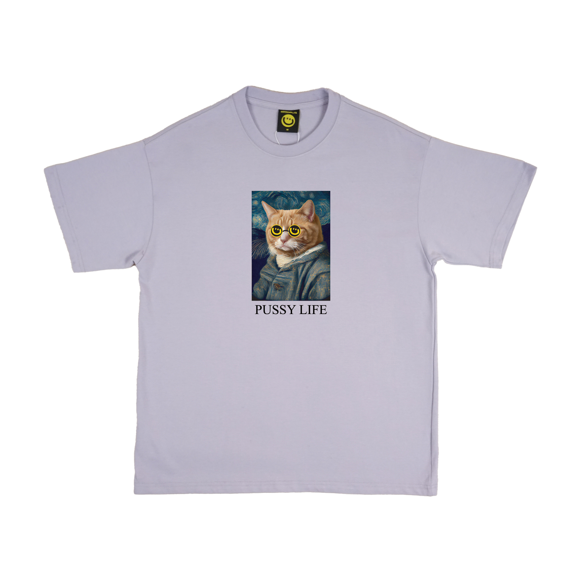 Happynauts Cat Gogh Tee - Lilac