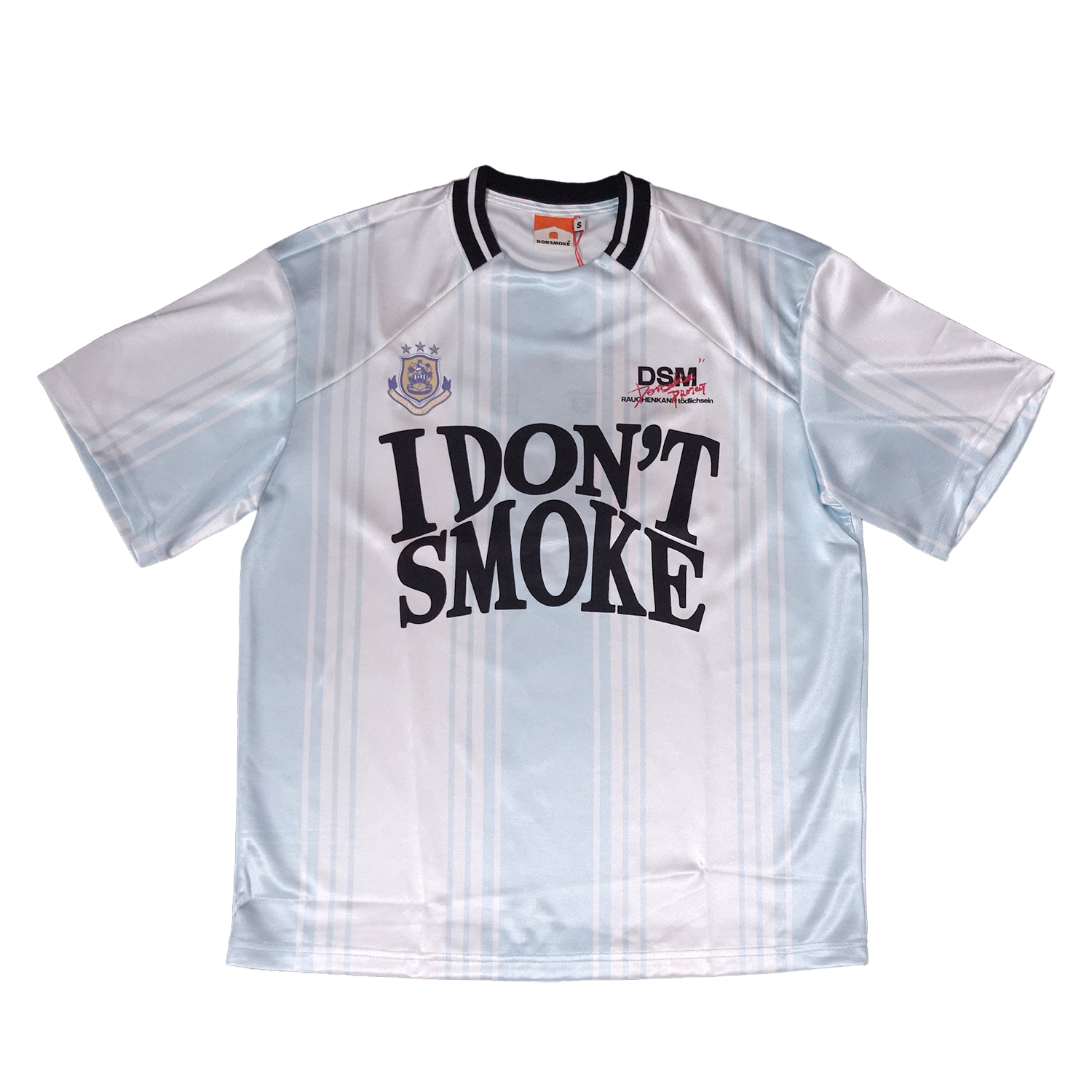 Donsmoke Stripe Football Tee - Blue