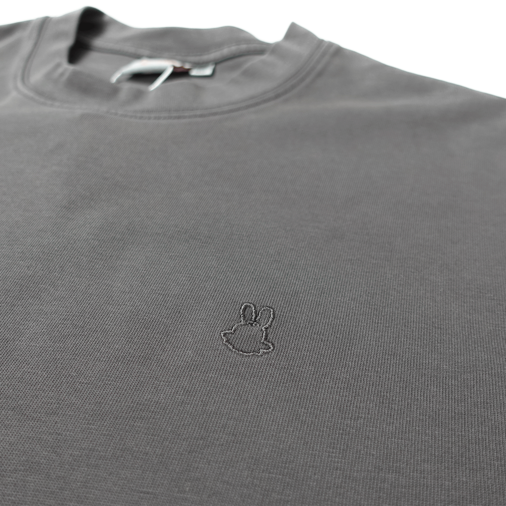 Wb Everyday Rabbit Emb Washed Tee - Charcoal