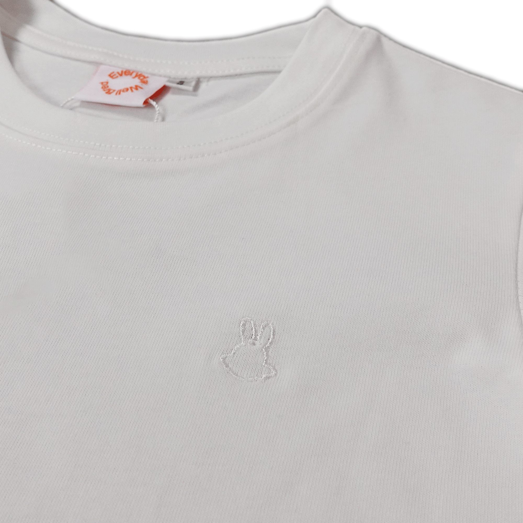 Wb Everyday Wm Rabbit Emb Crop Tee - White