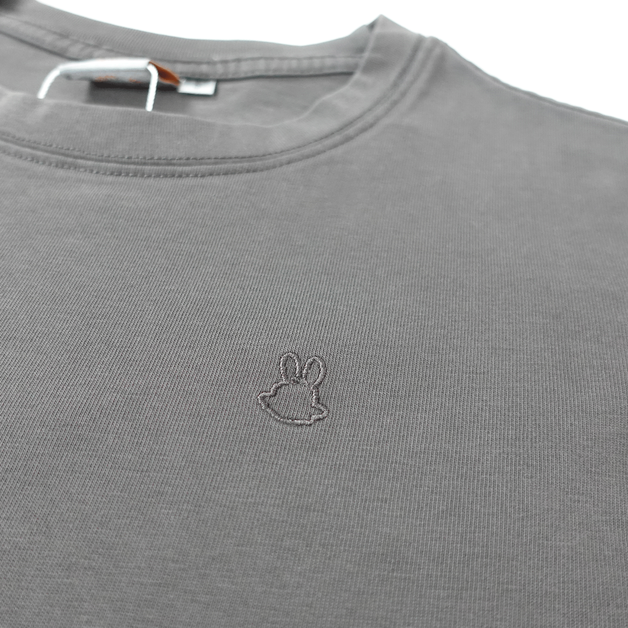 Wb Everyday Wm Rabbit Emb Washed Crop Tee - Charcoal