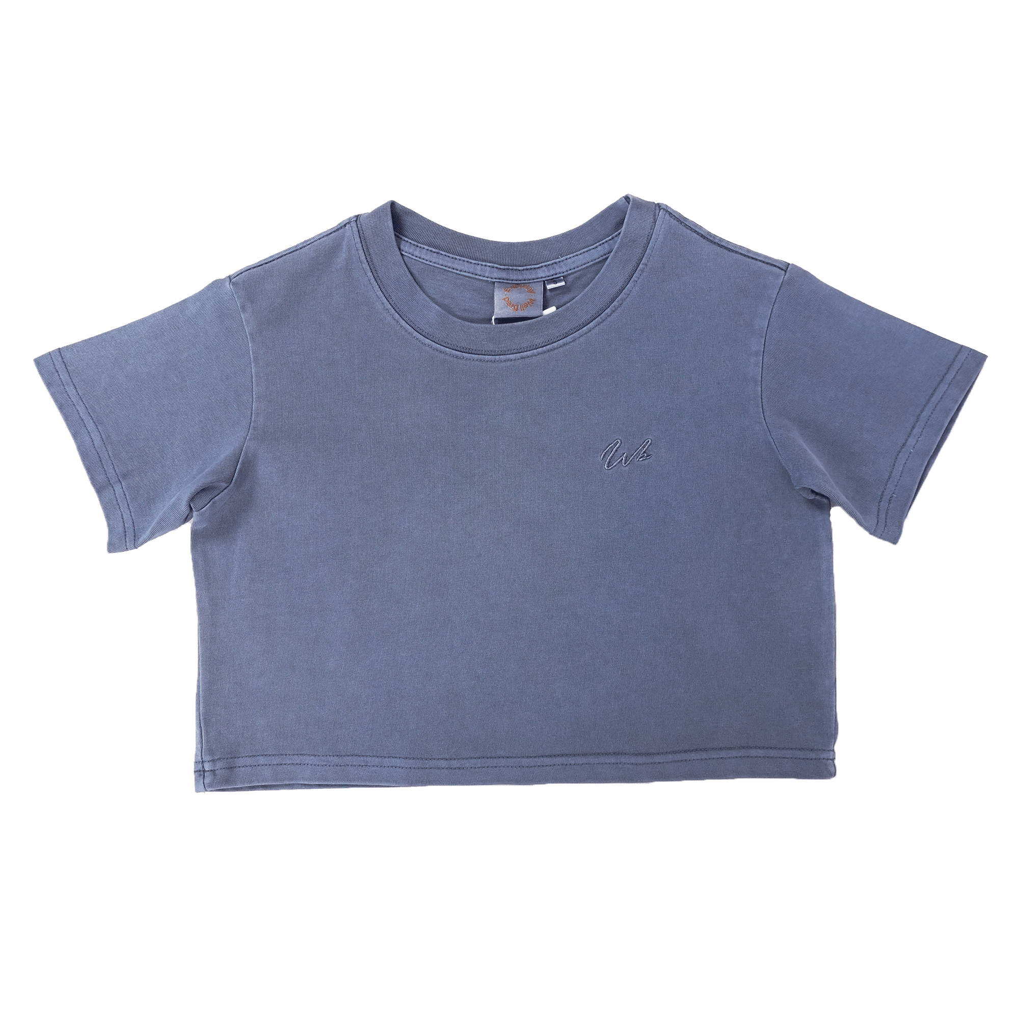 Wb Everyday Wm Wb Emb Washed Crop Tee - Blue