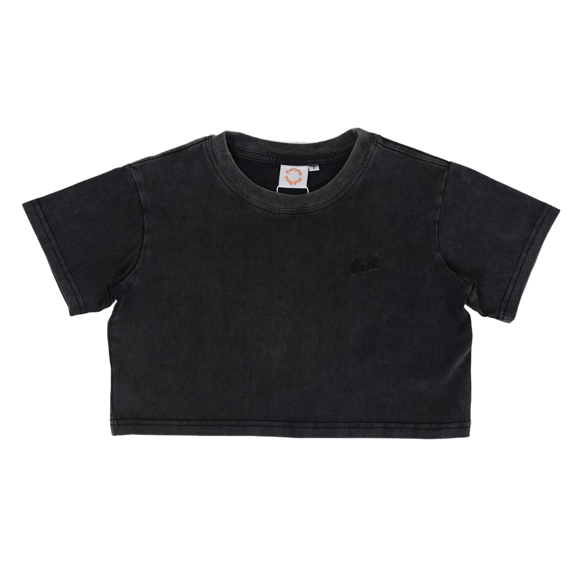 Wb Everyday Wm Wb Emb Washed Crop Tee - Black