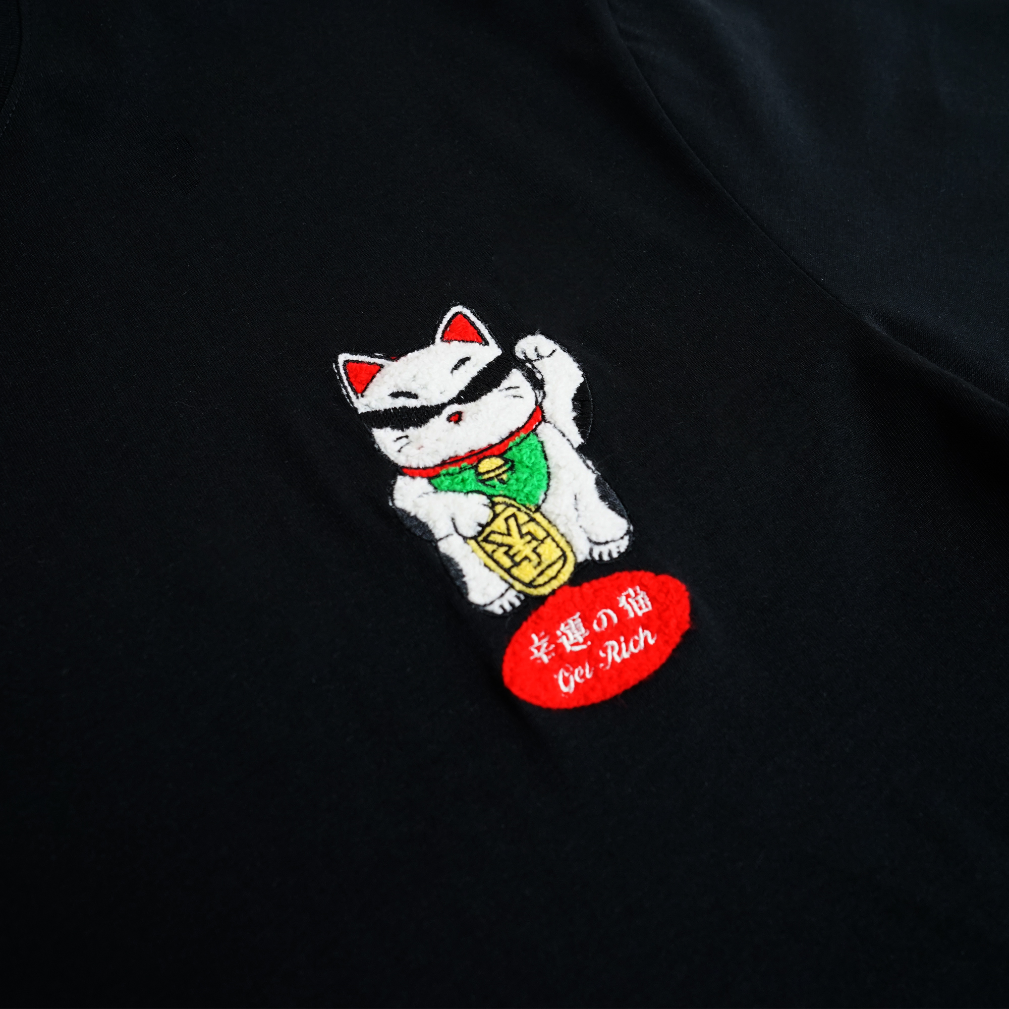 Happynauts Fortune Cat Tee - Black