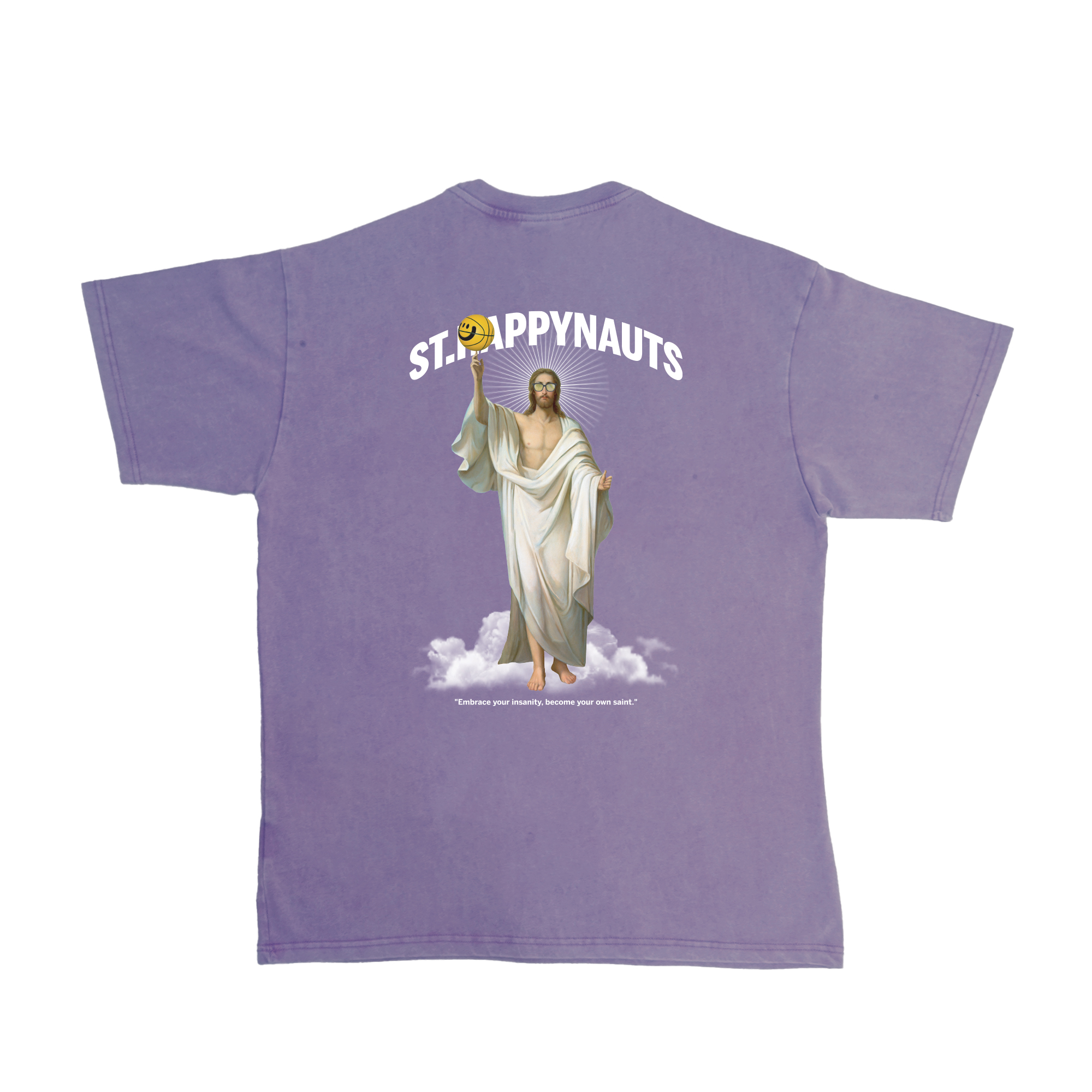 Happynauts Holy BBall Washed Tee - Purple