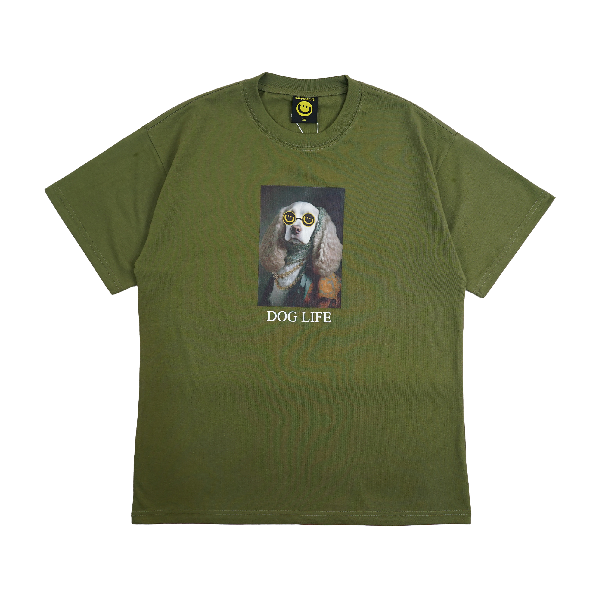 Happynauts Dog Necklace Tee - Olive