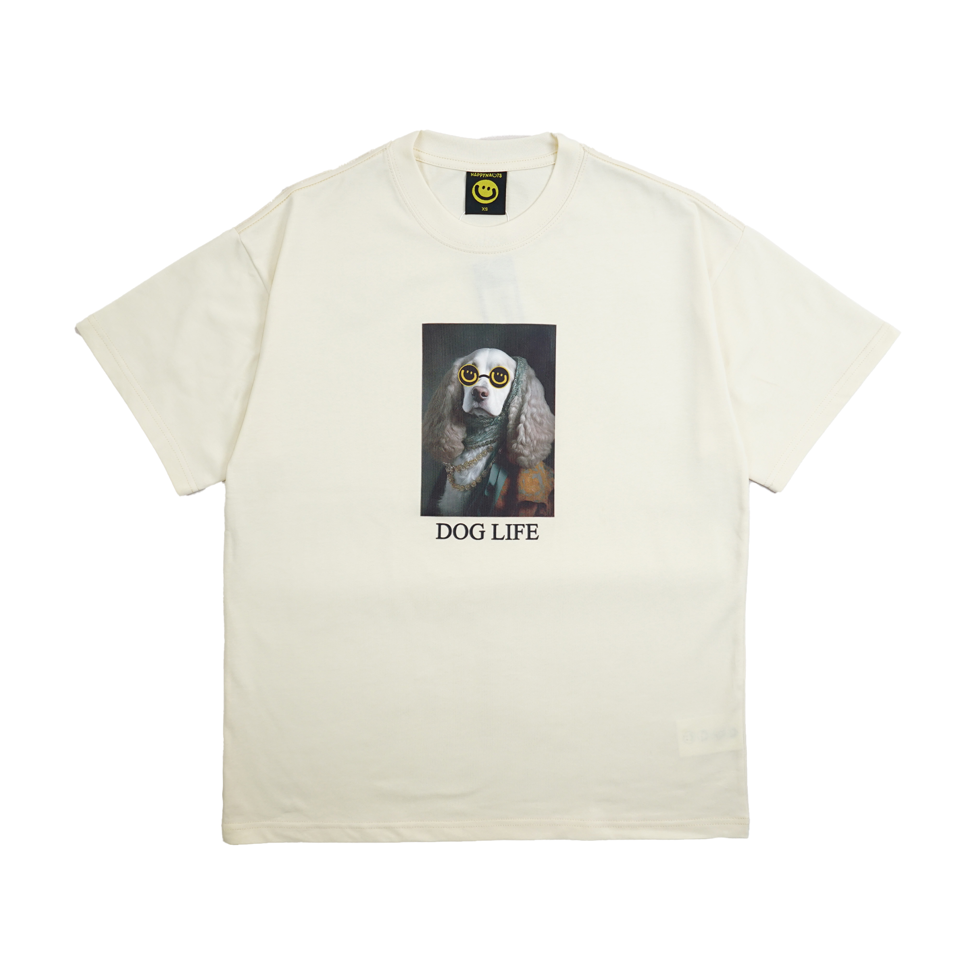 Happynauts Dog Necklace Tee - Cream