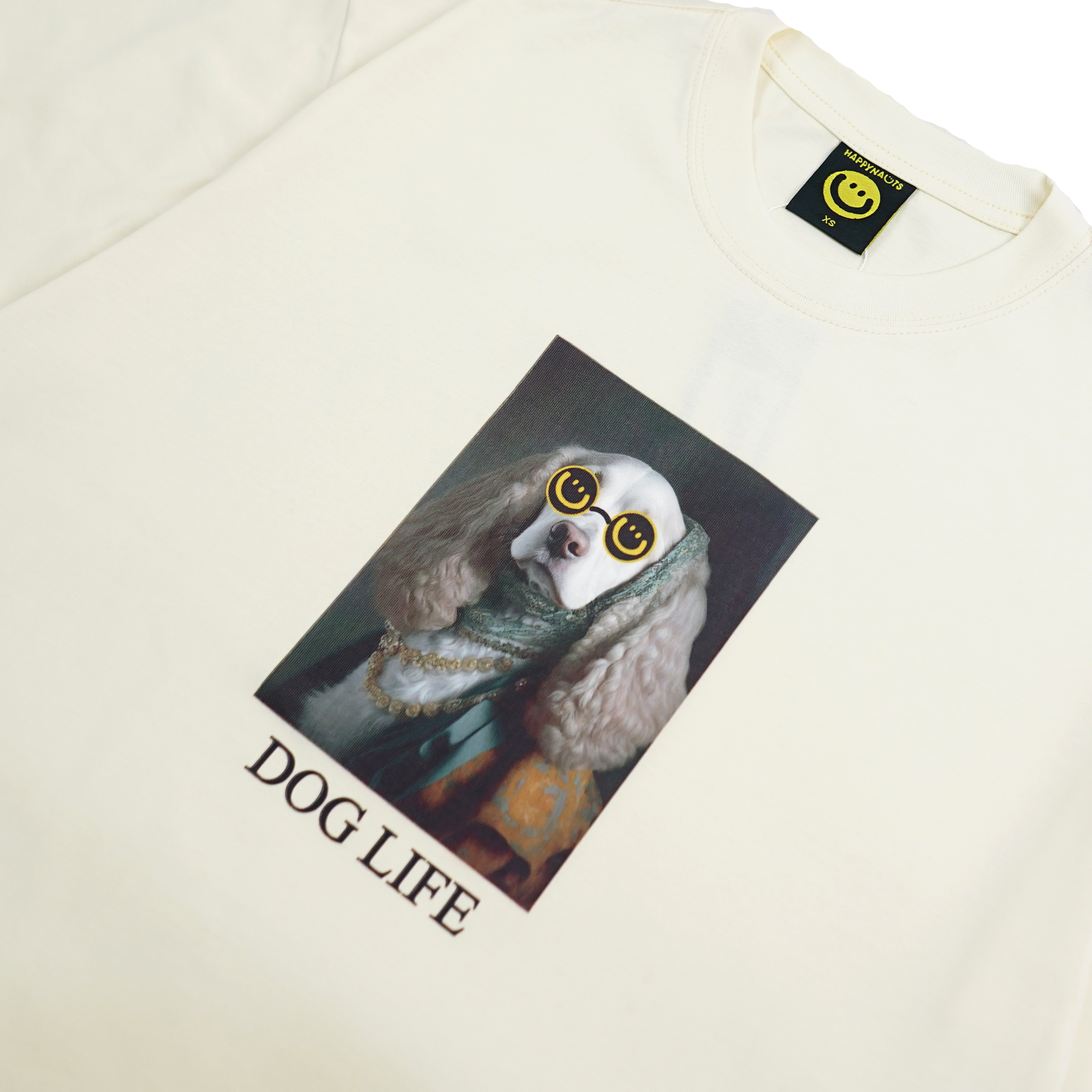 Happynauts Dog Necklace Tee - Cream