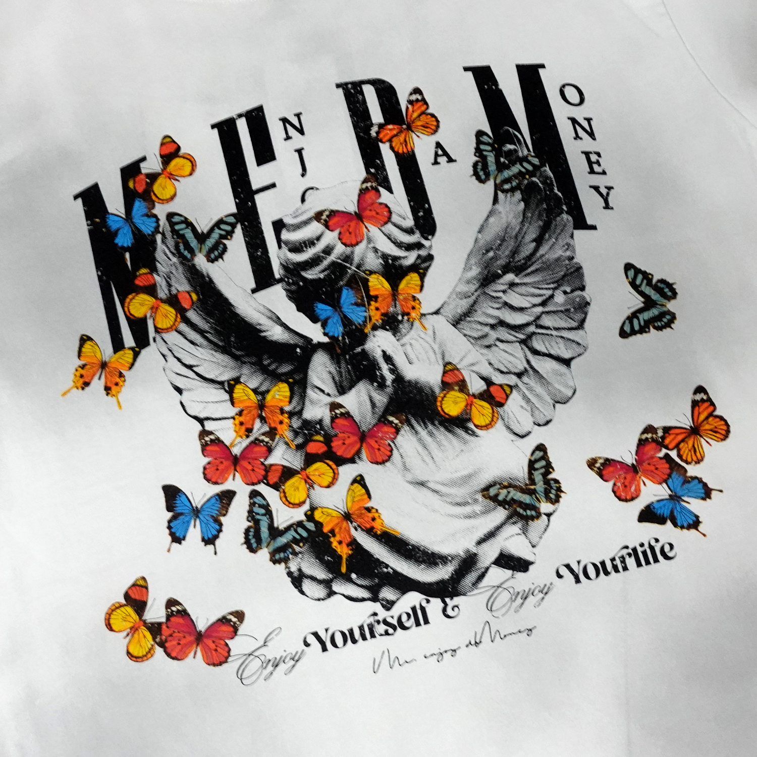 MEDM Angel Butterfly Dyed Tee - White