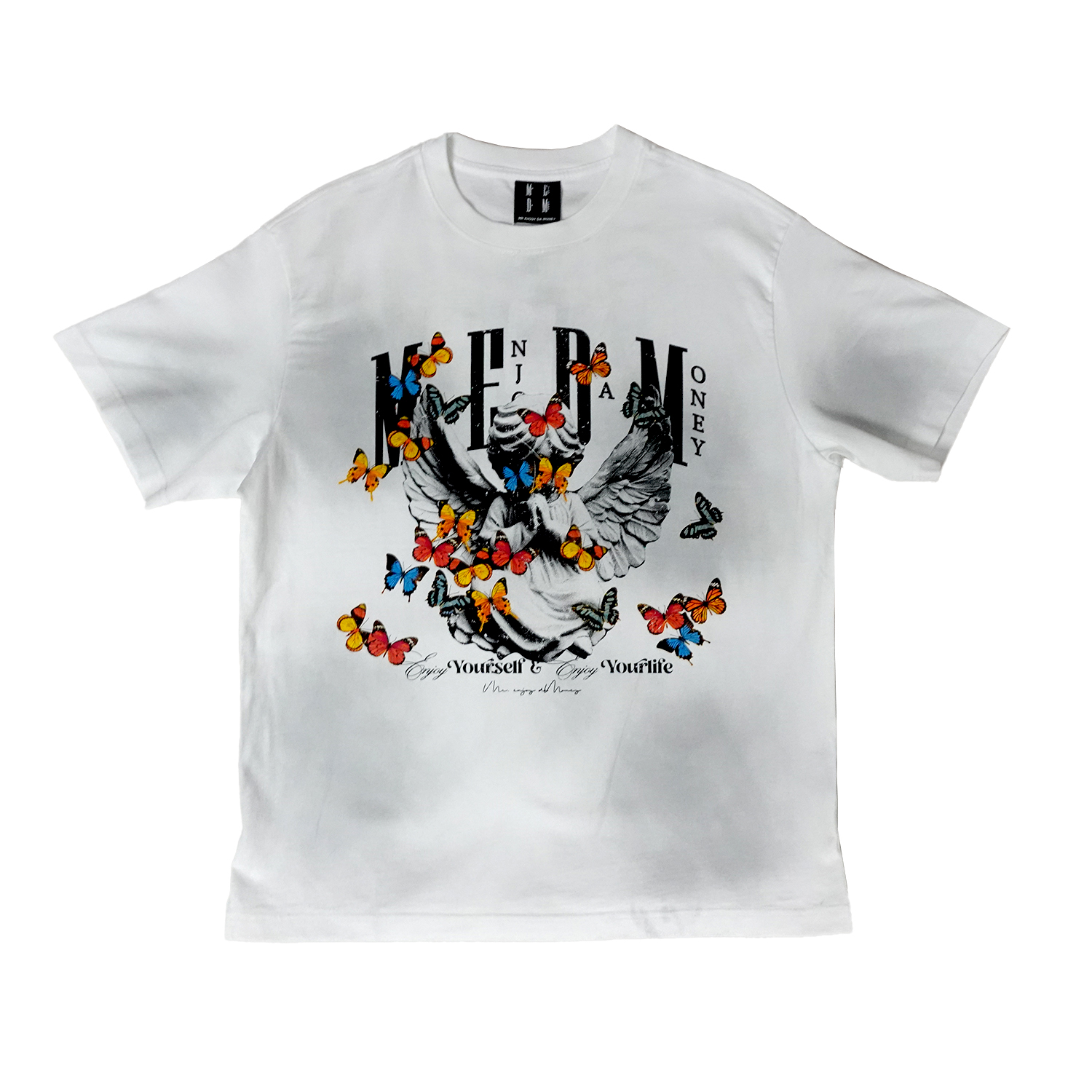 MEDM Angel Butterfly Dyed Tee - White